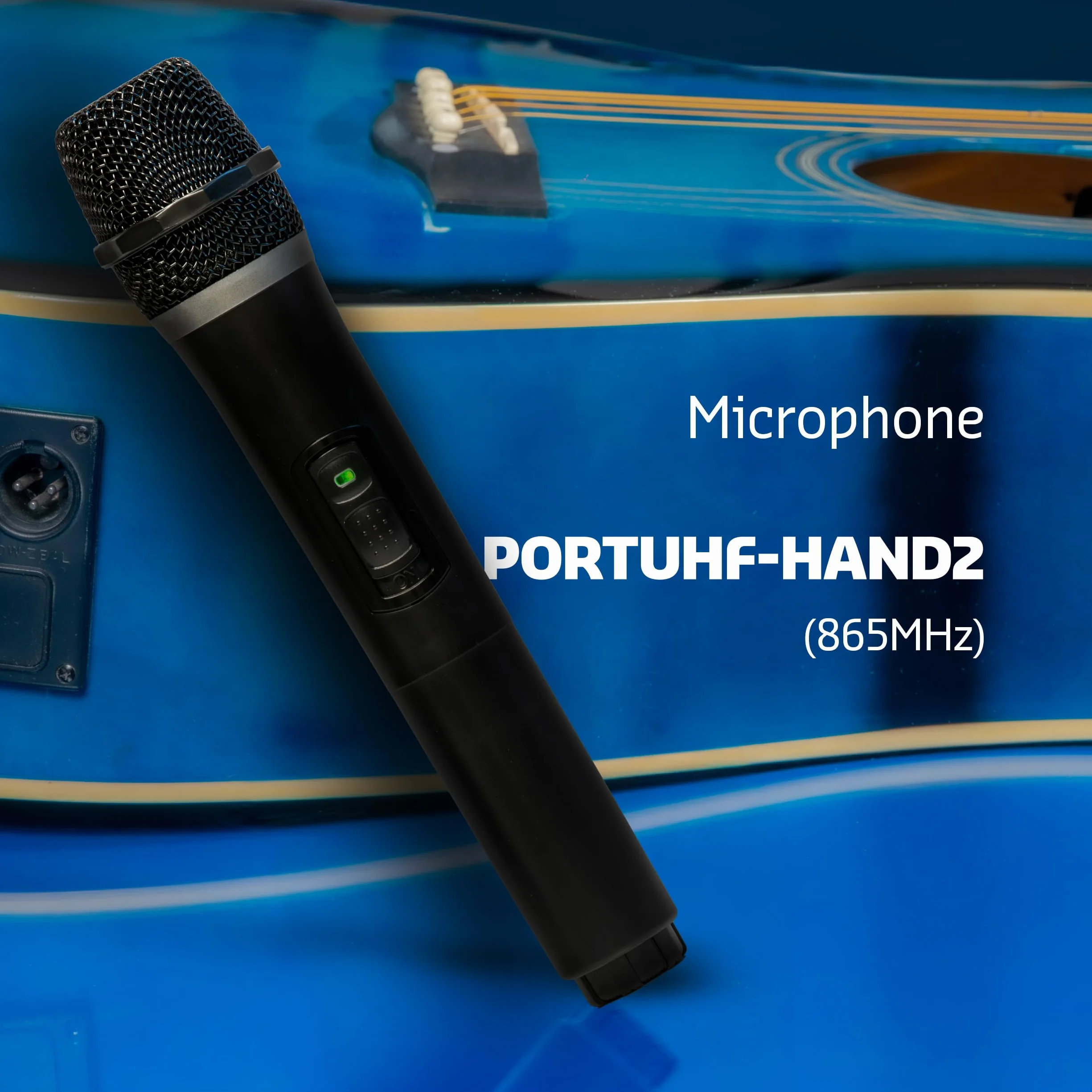 Ibiza - PORTUHF-HAND2 - UHF 865 MHz czarny mikrofon ręczny - na baterie - bezprzewodowy - daleki zasięg - Mikroopaska na głowę