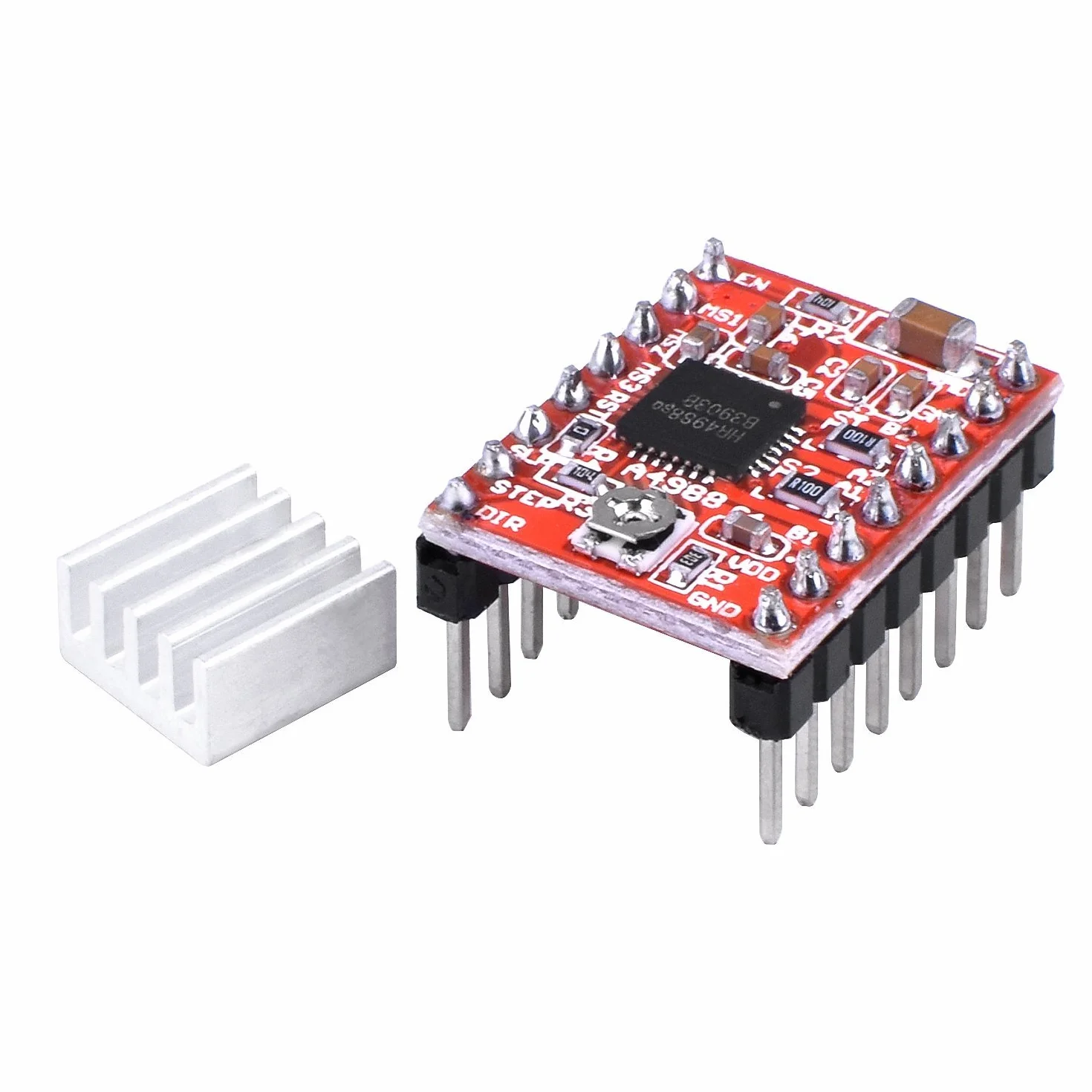 Hailege 5 szt. Moduł sterownika silnika krokowego A4988 z odpływem ciepła do drukarki 3D Reprap odpowiedni dla Mendel Huxley Arduino
