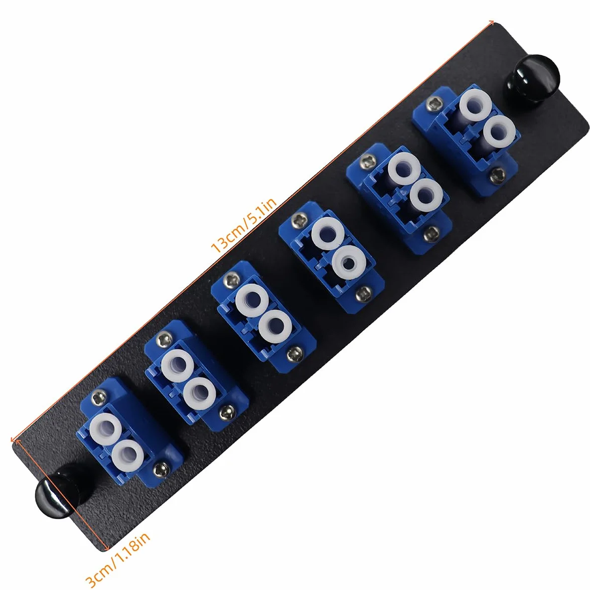 6 adapterów Duplex LCD, panel krosowy LGX-Footprint, wyposażony w 12 złączy z włókna szklanego, obudowa sprzęgła, niebieski adapter LC-UPC