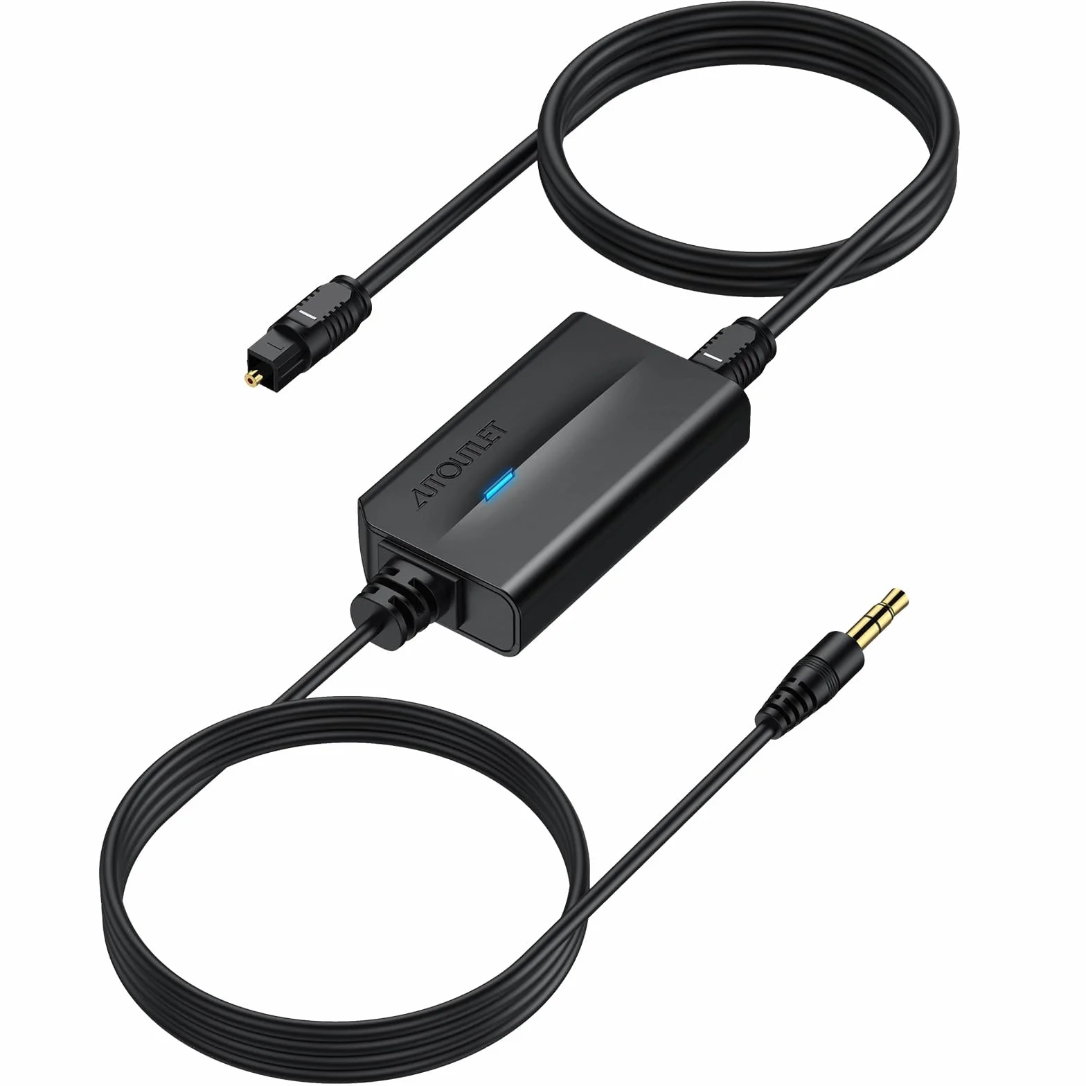 AUTOUTLET Konwerter DAC SPDIF 192 kHz na 3,5 mm, optyczny adapter audio Toslink cyfrowy na analogowy do telewizora HD, Blu-Ray, konsol do gier