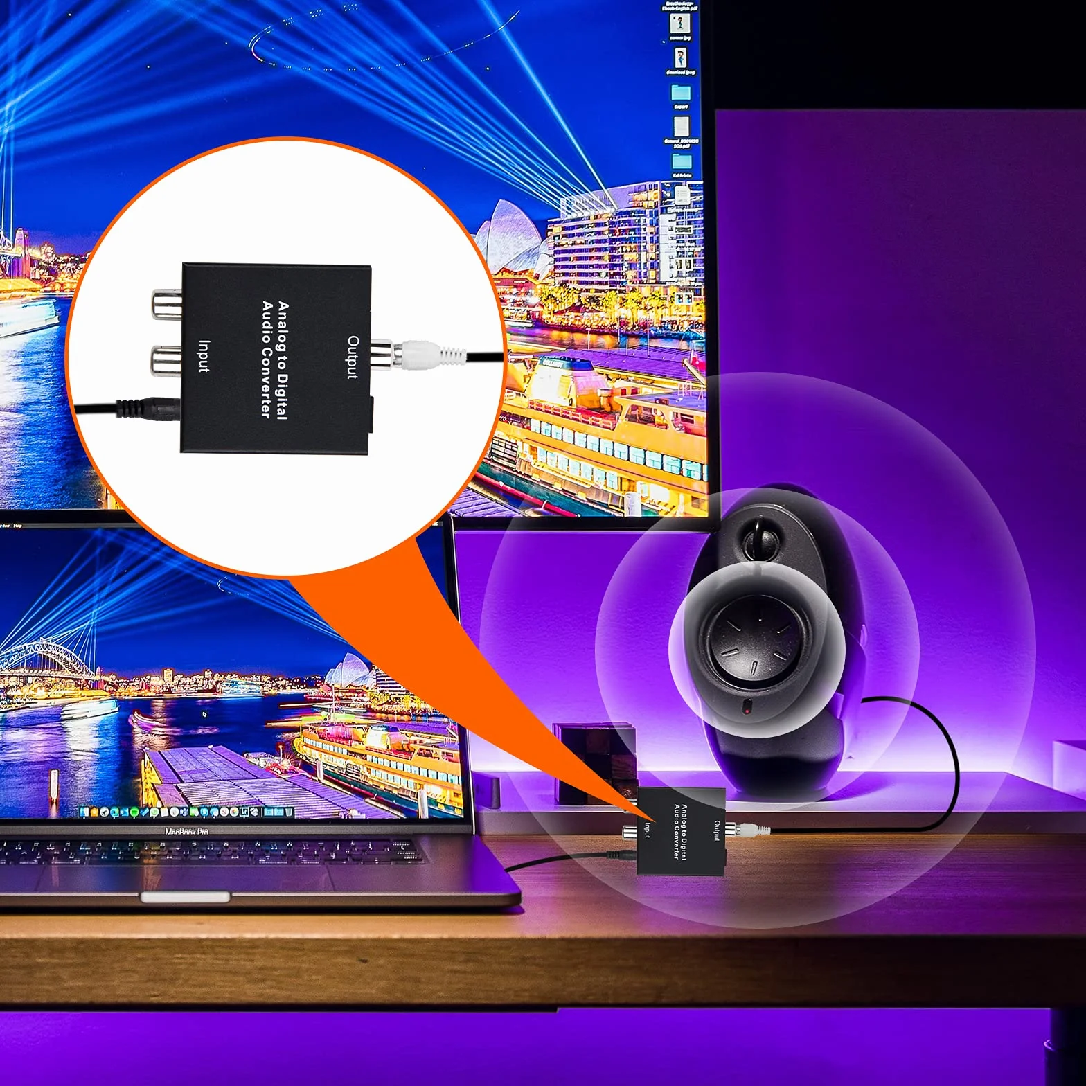 SOUTHSKY Konwerter audio 3,5 mm Aux Jack R/L 2 RCA cinch na SPDIF Toslink optyczny koncentryczny