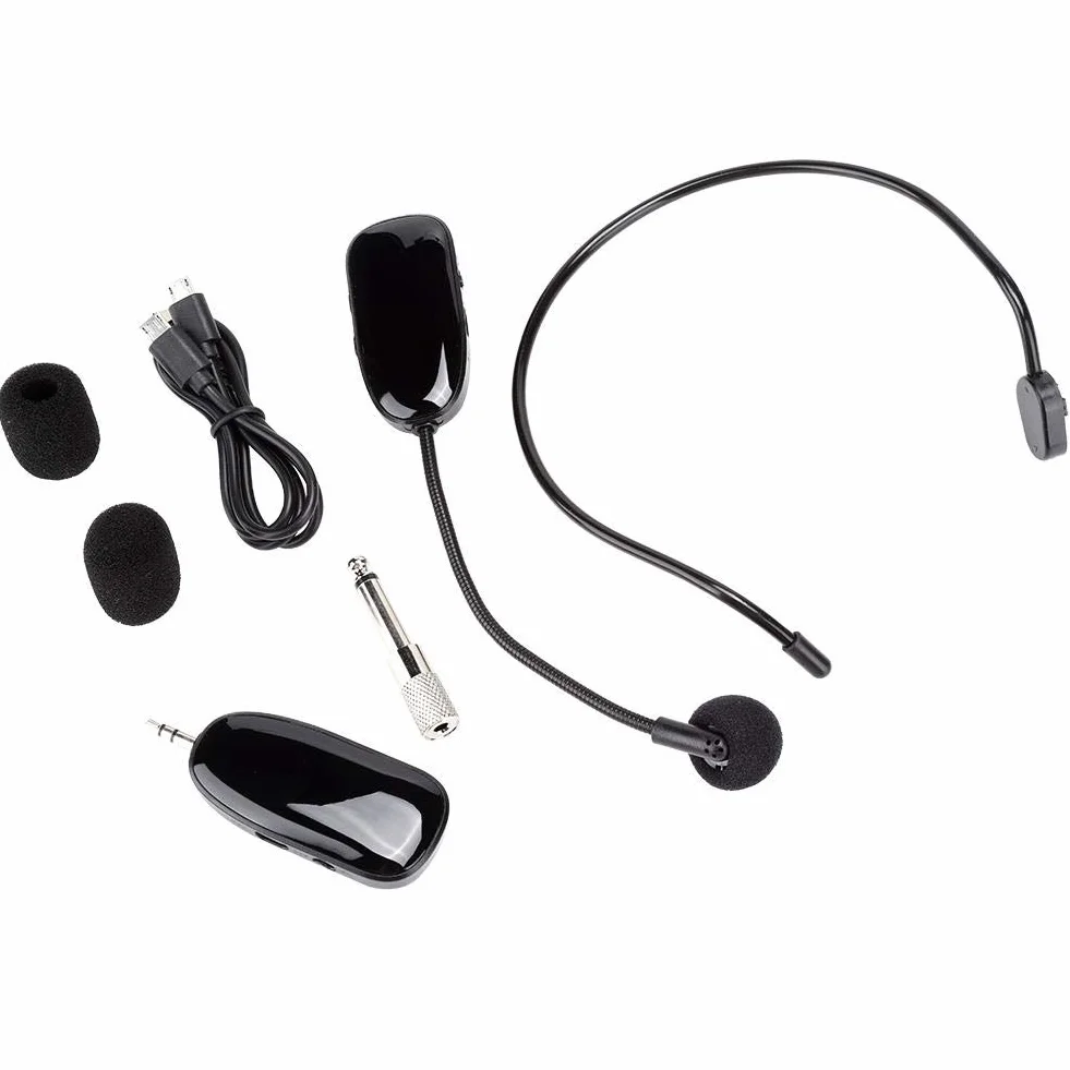 Sxhlseller Mikrofon, profesjonalny mikrofon Head-Wear UHF Wireless Harmonic Distortion, mikrofon do wzmacniacza głosu, komputera do nauki, przewodników, prezentacji, konferencji