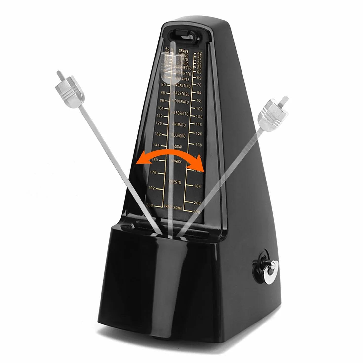 QWORK® Mechaniczny metronom z regulacją głośności dzwonka dla bębnów skrzypcowych z elektryczną gitarą basową