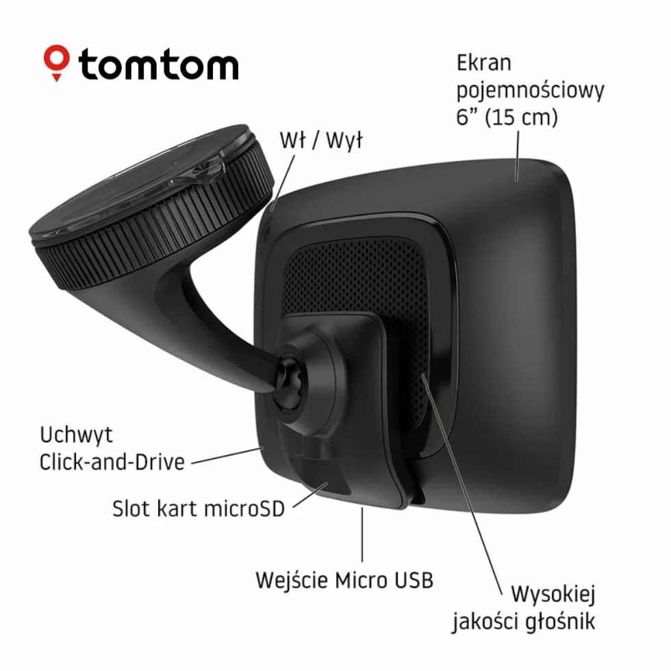 TomTom GO Navigator Nawigacja samochodowa (6-calowy ekran, aktualne informacje drogowe i ostrzeżenia o fotoradarach na okres próbny, mapy świata, aktualizacje przez sieć Wi-Fi)