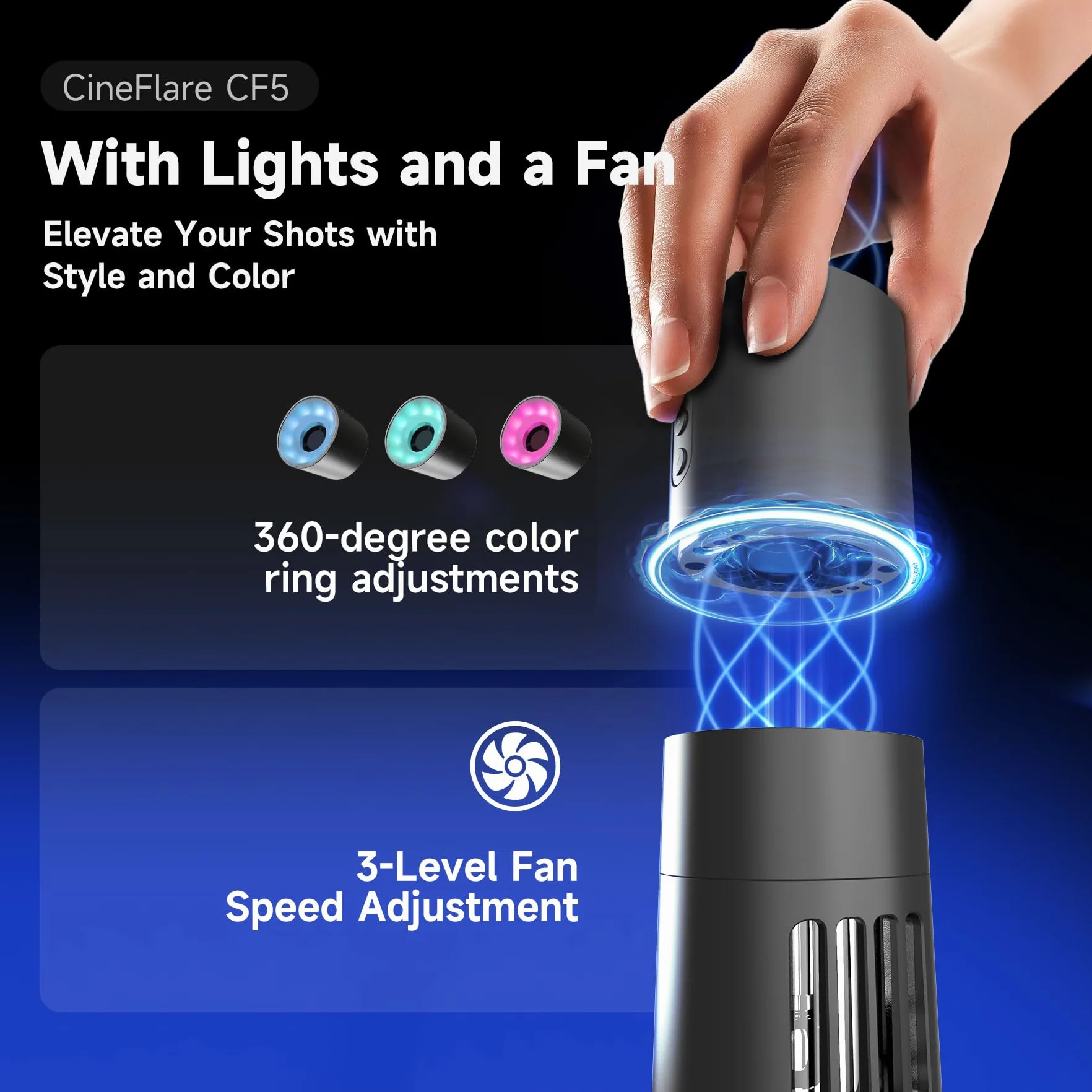 Colbor cf5 Mini 40W LED RGB maszyna do dymu przenośna maszyna do mgły z bezprzewodowym zdalnym sterowaniem, składany uchwyt. Może być używany do fotografii, ślubu, imprezy, DJ Halloween (czarny)
