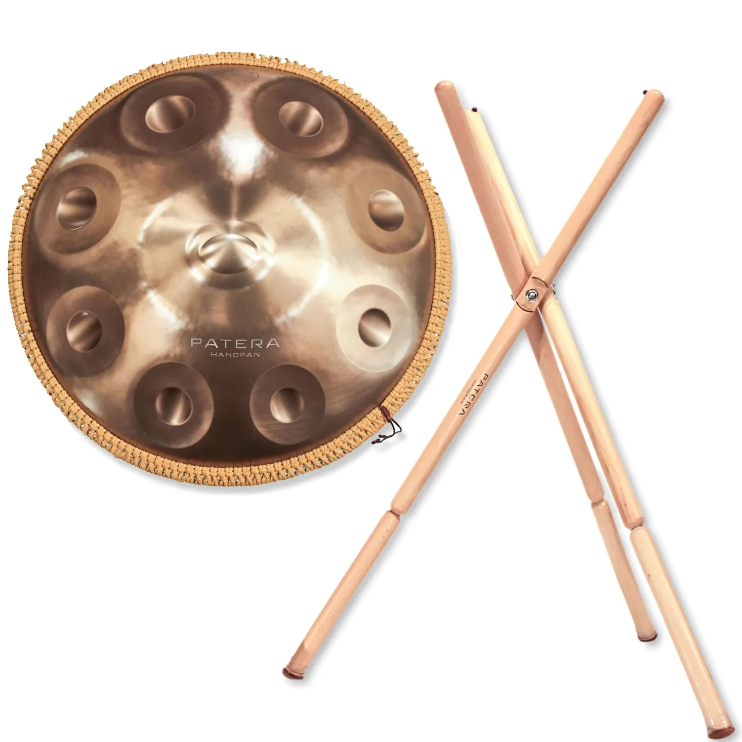 Patera HPDM-10 Handpan Compact 9 tonów D- ze stali nierdzewnej ze stojakiem
