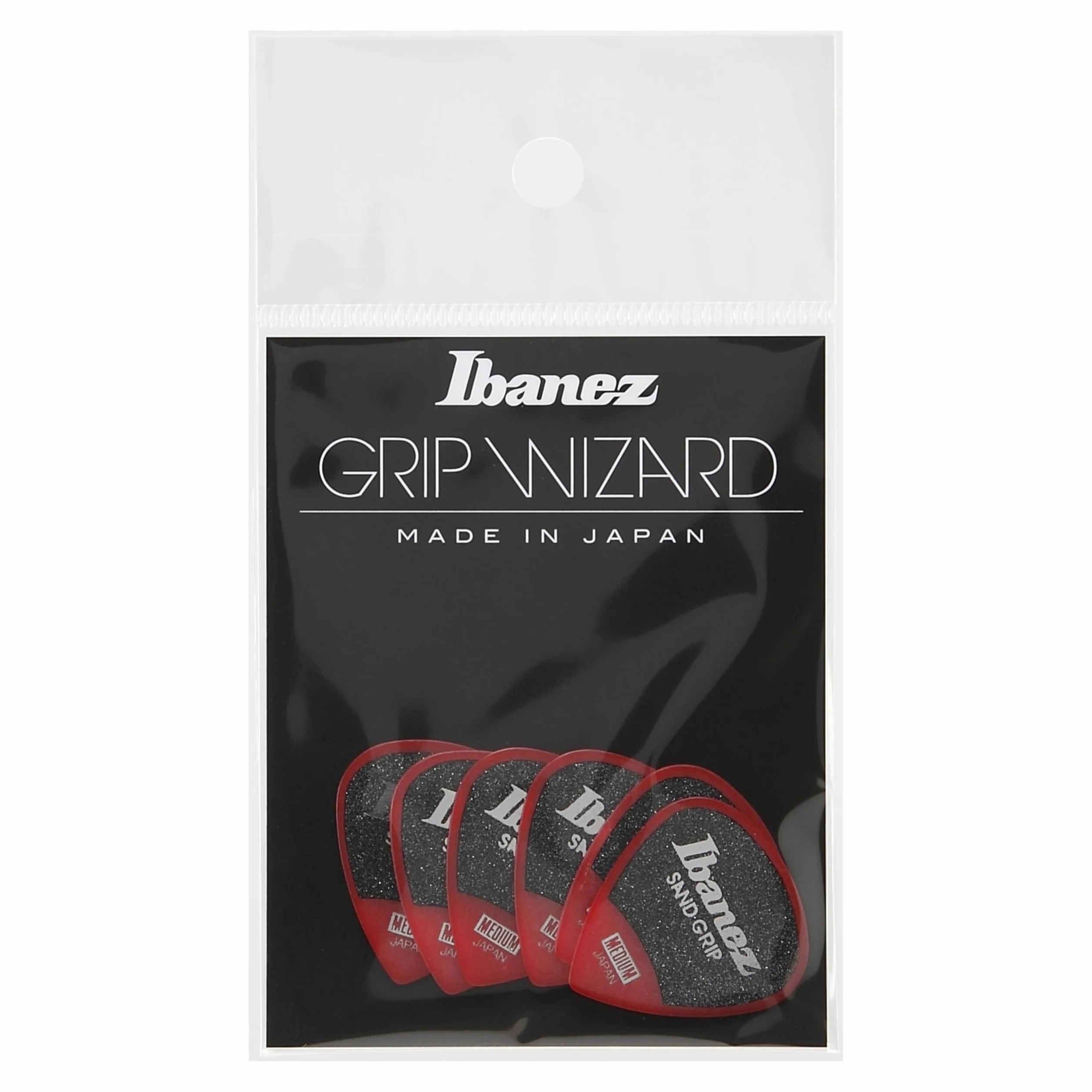 Ibanez PPA16MSG Sand-Grip Short Teardrop Guitar Pick Red 0.8mm (6-Pack) - Zestaw kostek