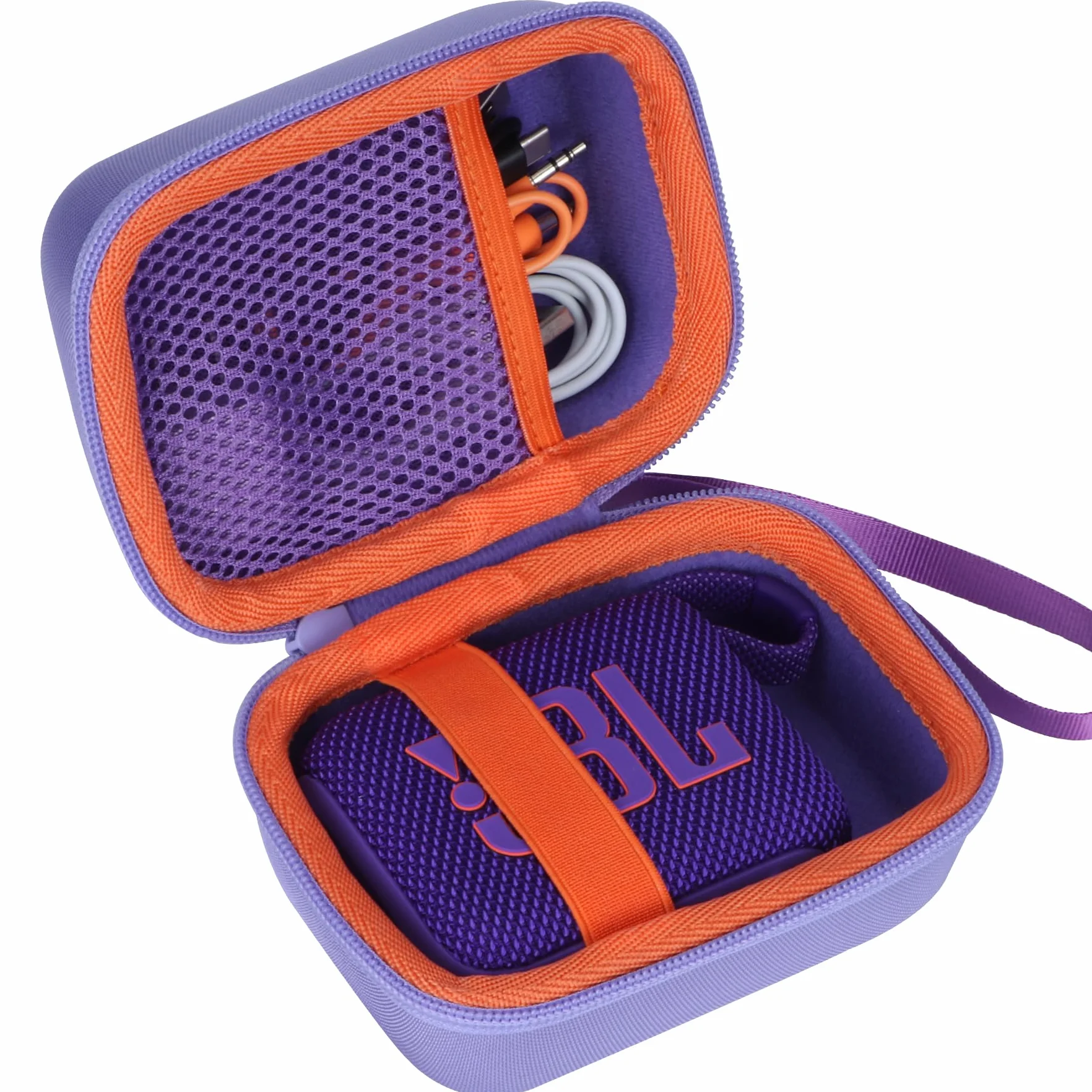 Lebakort Twarde etui kompatybilne z przenośnym głośnikiem JBL GO 4 GO 3 (fioletowa obudowa)