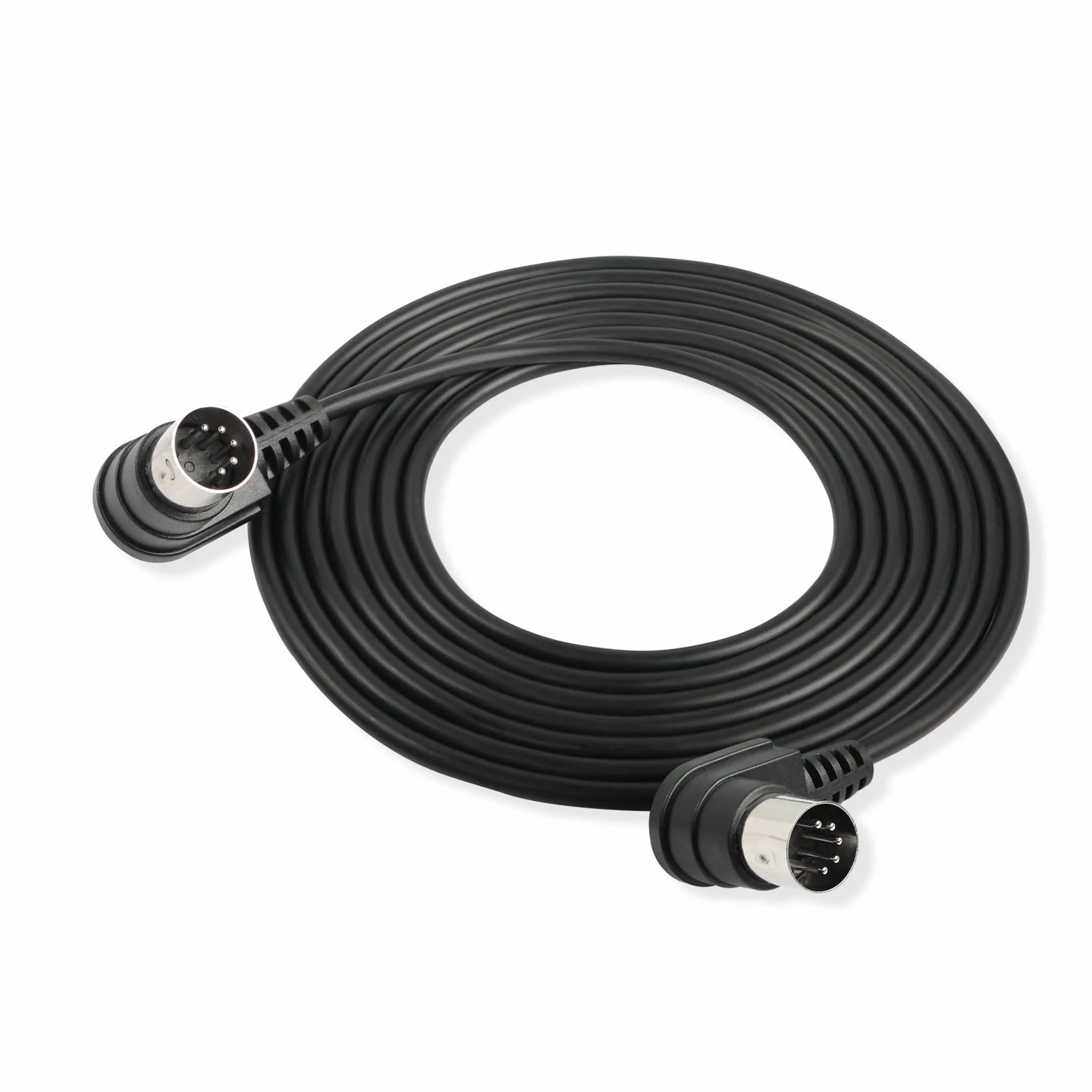 GINTOOYUN Kabel MIDI DIN 5-pinowy pod kątem prostym, kąt prosty 90 stopni, 5-pinowy DIN męski pod kątem prostym 90 stopni, męski kabel audio MIDI do miksera muzyki, urządzenia MIDI itp. (3 m)