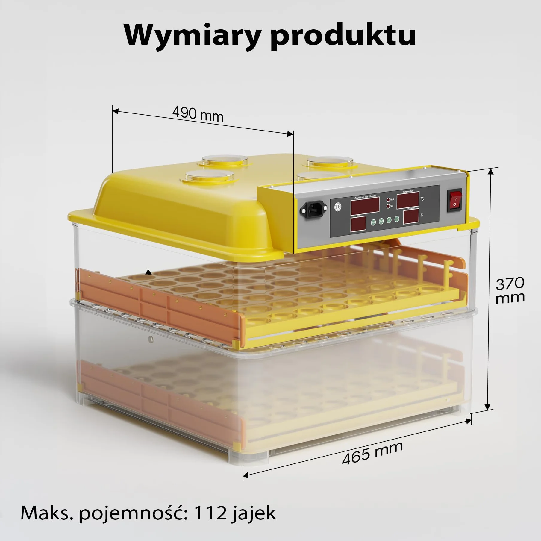 Wiltec automatyczny inkubator na 112 jaj, inkubator z w pełni automatycznym systemem obracania, inkubator z kontrolą temperatury i regulacją wilgotności, inkubator do jaj wylęgowych