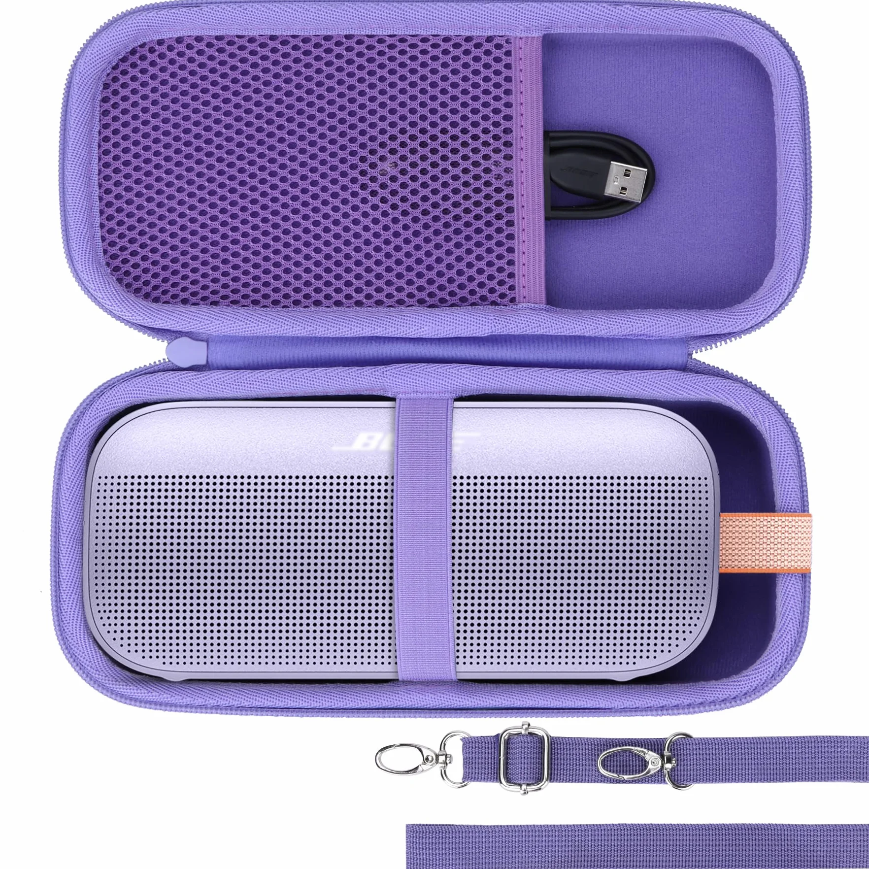Lebakort Twarde etui kompatybilne z przenośnym głośnikiem Bluetooth Bose SoundLink Flex (2. generacji), Fioletowa obudowa, Hard Case for Soundlink Flex, Nowoczesny
