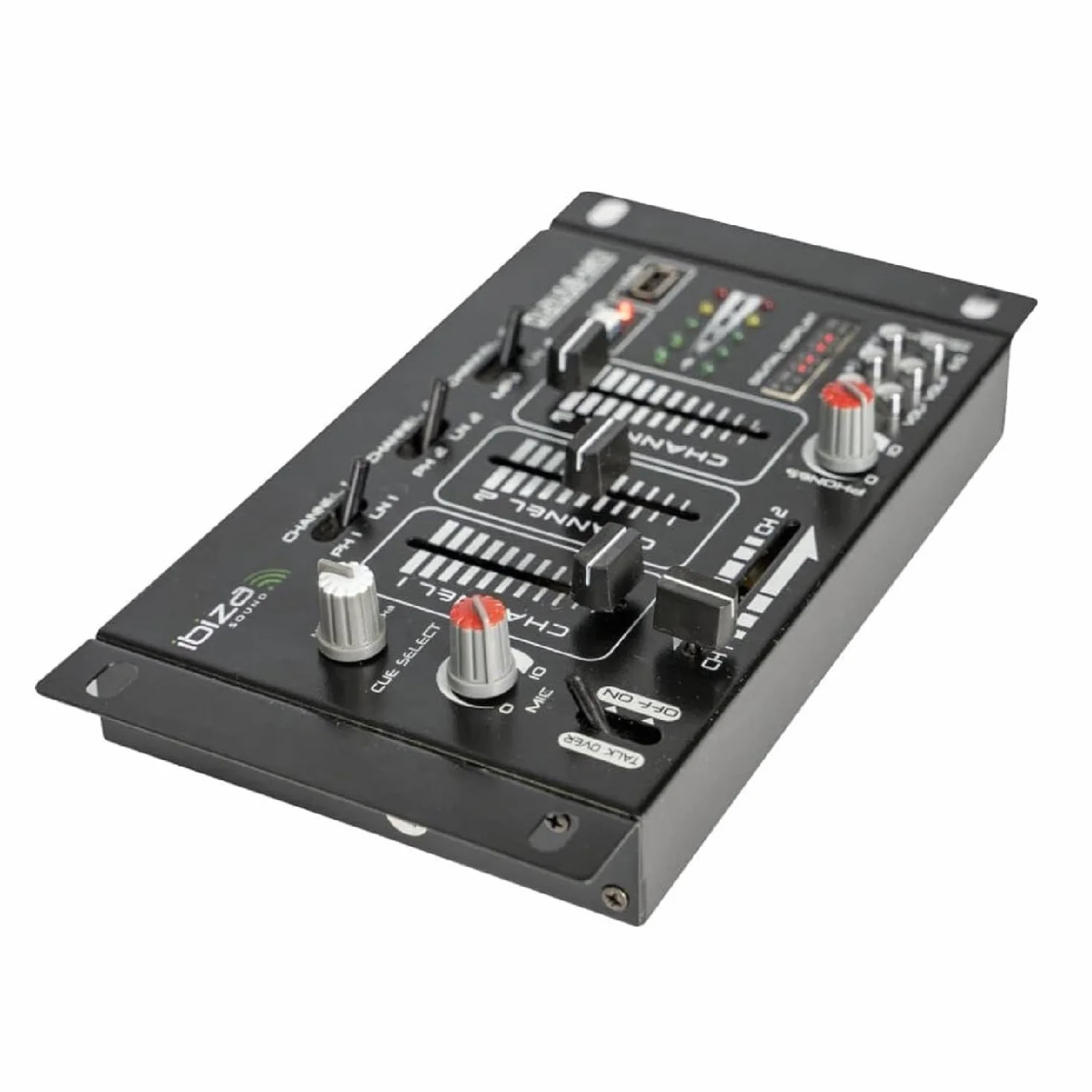 Ibiza - DJ21USB-MKII - 4-kanałowy/7-kanałowy mikser z różnymi wejściami - USB - Czarny