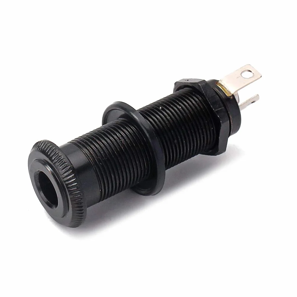 Alnicov Stereo miedziana gitara basowa 1/4" cylindryczna wtyczka wyjściowa z 4-pinowym gniazdem stereo lub mono czarny nikiel