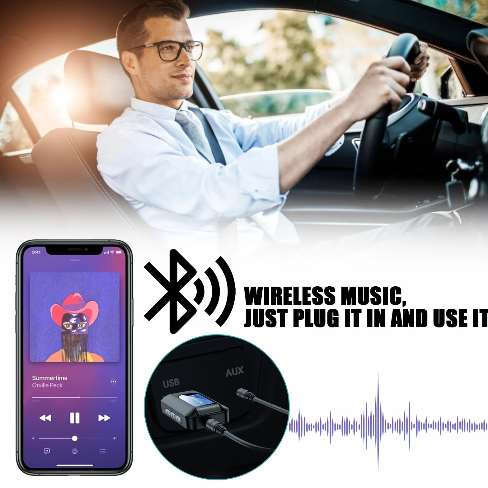 Adapter Bluetooth Audio: 2 w 1 USB Bluetooth 5.0 adapter do telewizora, nadajnika audio, odbiornika z ekranem LCD i jack 3,5 mm, niewielkie opóźnienie transmiter Bluetooth do komputera, słuchawek,