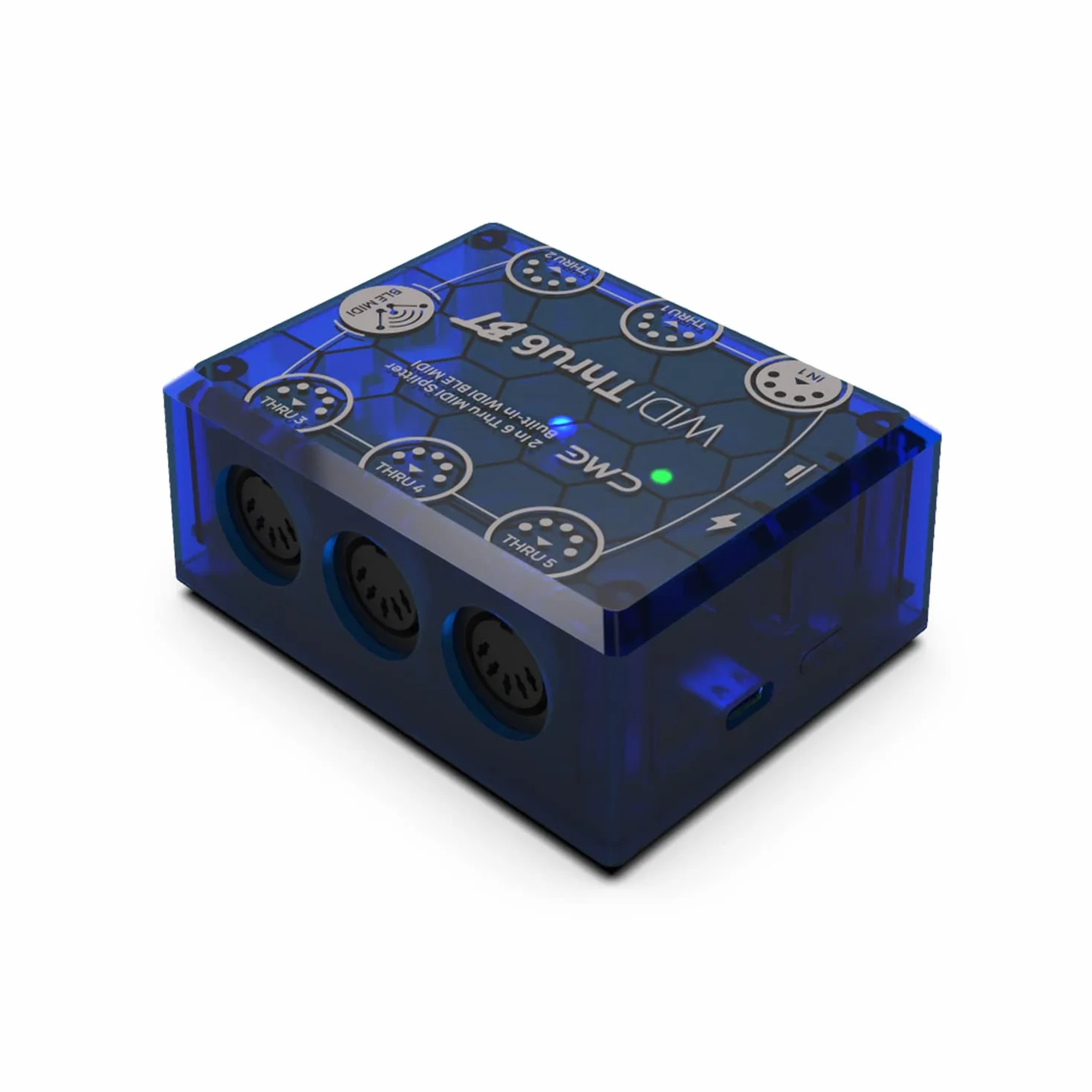 CME WIDI Thru6 BT – MIDI Thru 2-Wejścia/6-Wyjść z 5-Pin DIN i Bluetooth – Szybka Transmisja Wszystkich Danych MIDI
