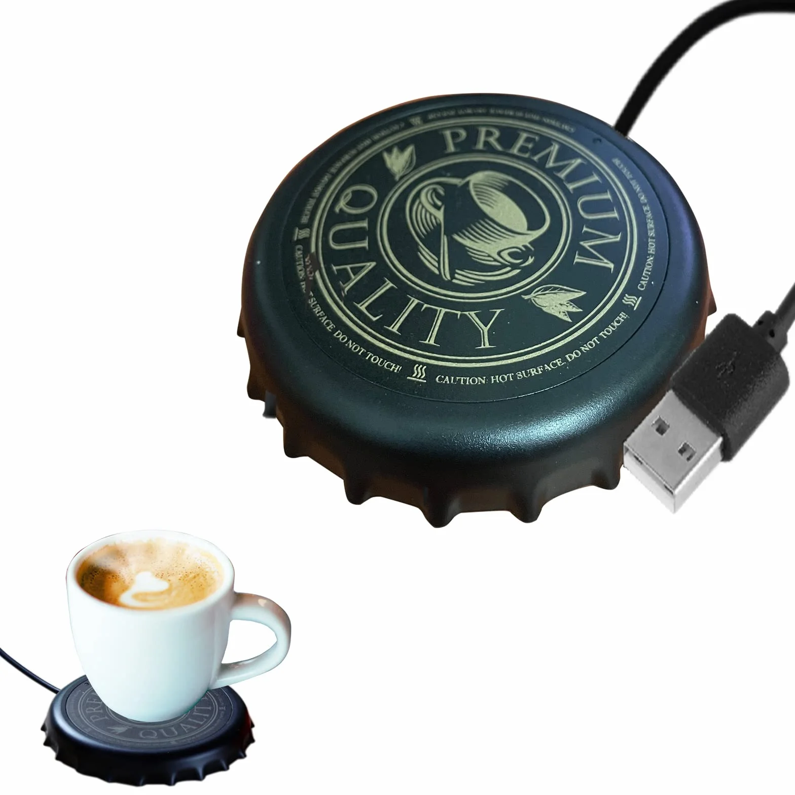 Podgrzewacz do filiżanek USB, korek do butelek, podgrzewacz do kawy, podstawka z termostatem, automatyczne wyłączanie, zabezpieczenie przed przegrzaniem, elektryczny podgrzewacz napojów USB do