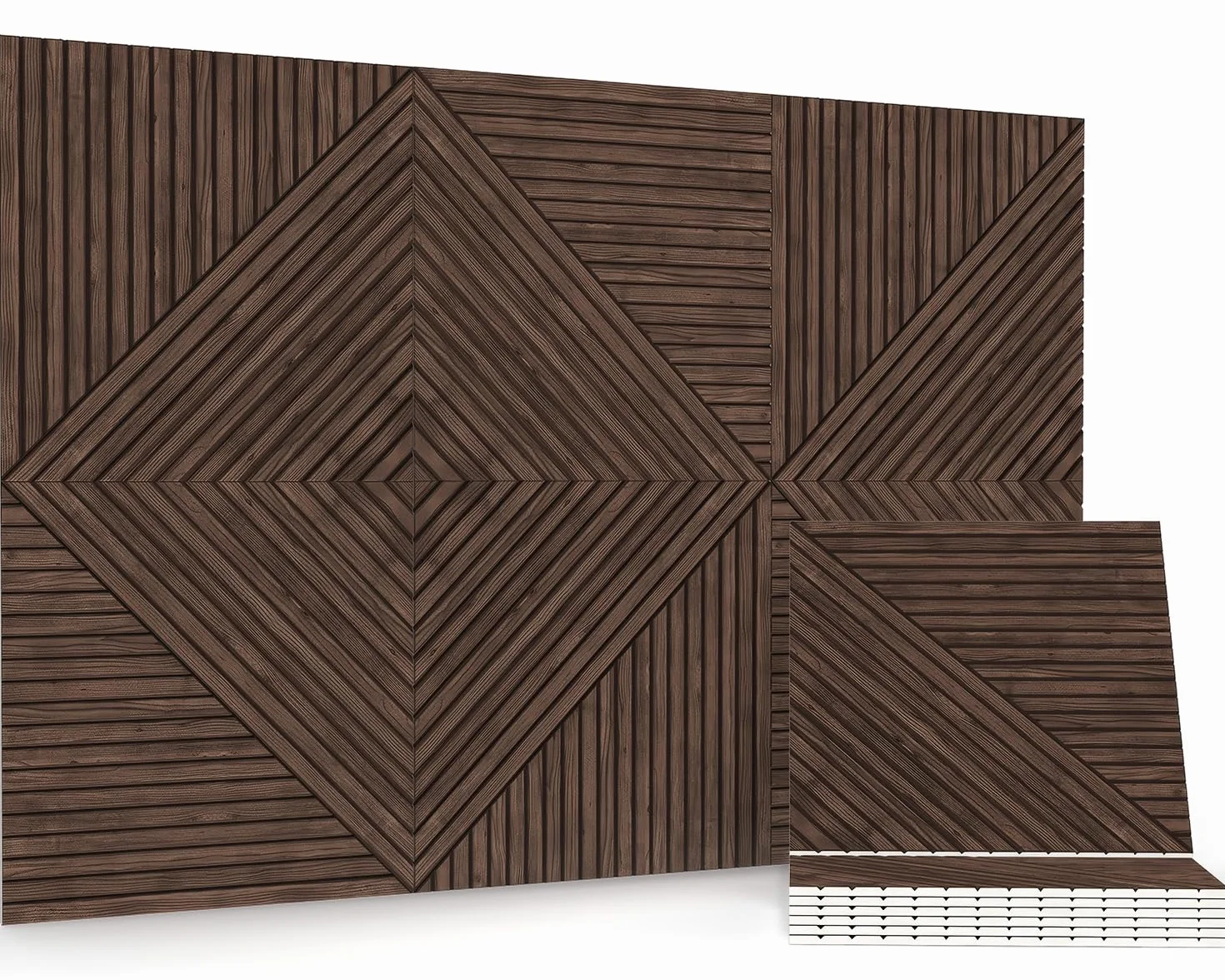 JBER Panele akustyczne samoprzylepne dźwiękoszczelne 180 x 120 cm ciemne drewno orzechowe