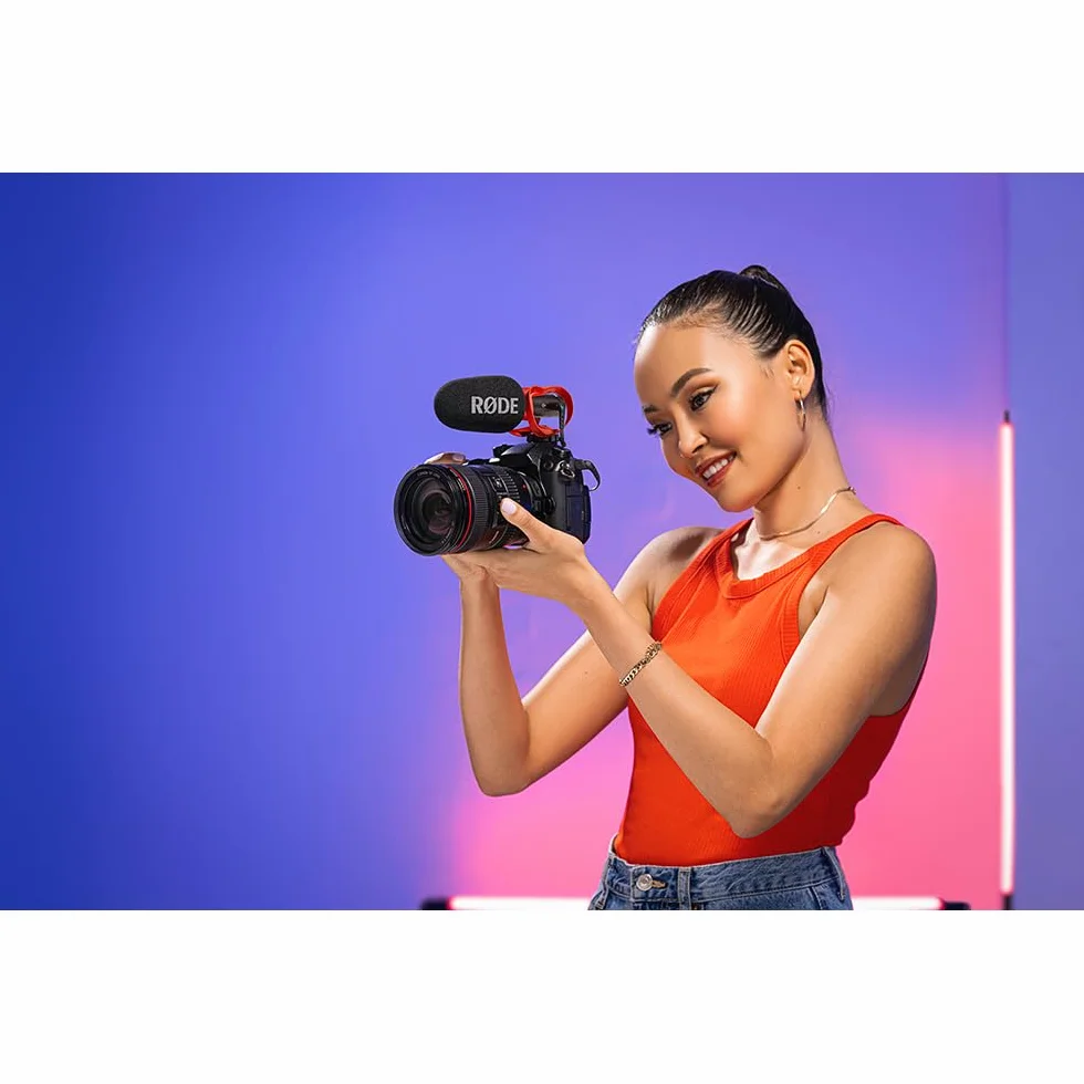 RØDE VideoMic GO II Ultra-kompaktowy Mikrofon Shotgun do kamer z wyjściami 3,5 mm i USB do tworzenia filmów, tworzenia treści, podcastów i wideorozmów