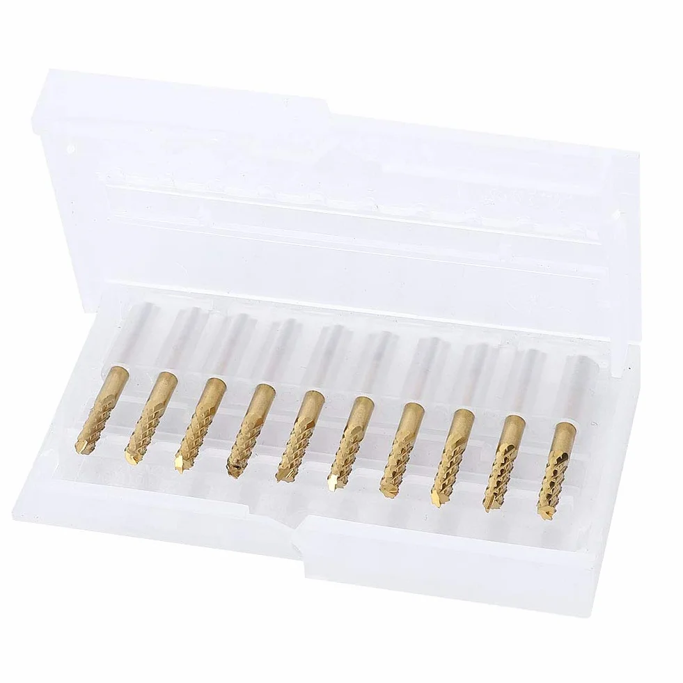 10 stücke 3,175mm Hartmetallfräser Schaftfräser 1/8"schaft Titan Beschichtete CNC PCB Gravur Cutter Bit