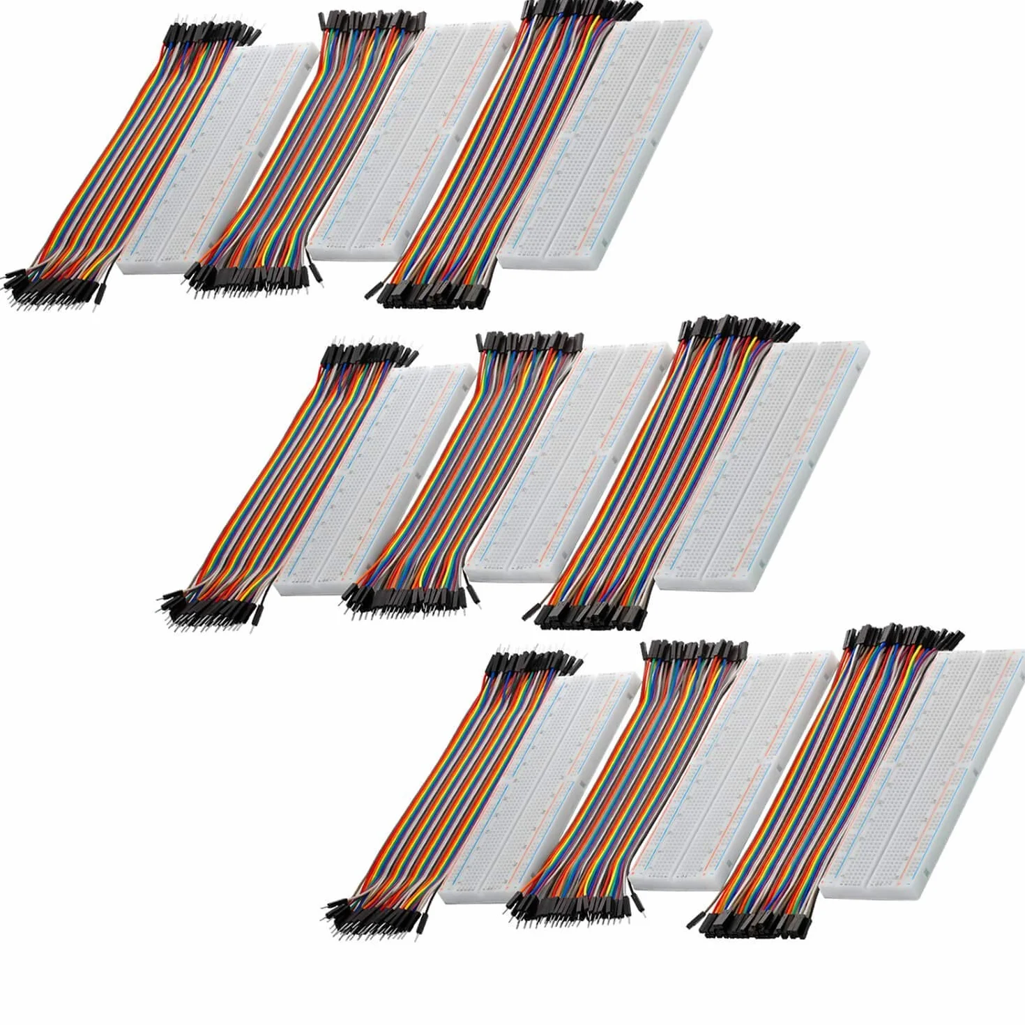 AZDelivery 3 x Breadboard Kit - 3x Jumper Wire m2m / f2m / f2f + 3szt MB102 Breadbord kompatybilny z Arduino i Raspberry Pi wraz z e-book!