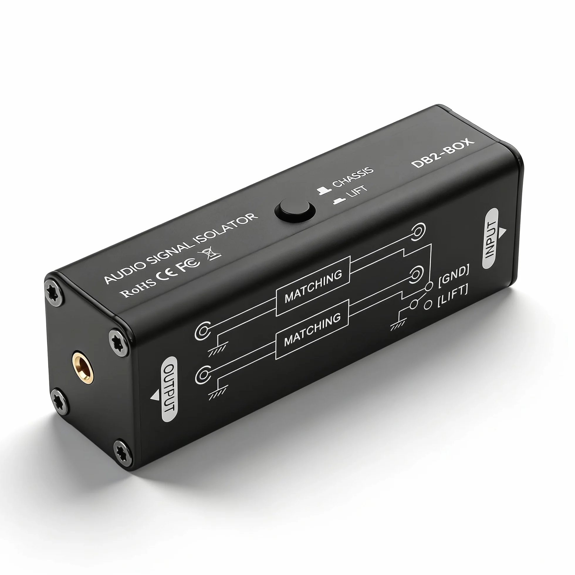 CERRXIAN Izolator szumów 3,5 mm, eliminator szumów, izolator sygnału audio 3,5 mm, eliminuje zakłócenia hałasu, filtr szumów eliminuje szum pętli uziemienia do użytku w studiu, domu lub na scenie
