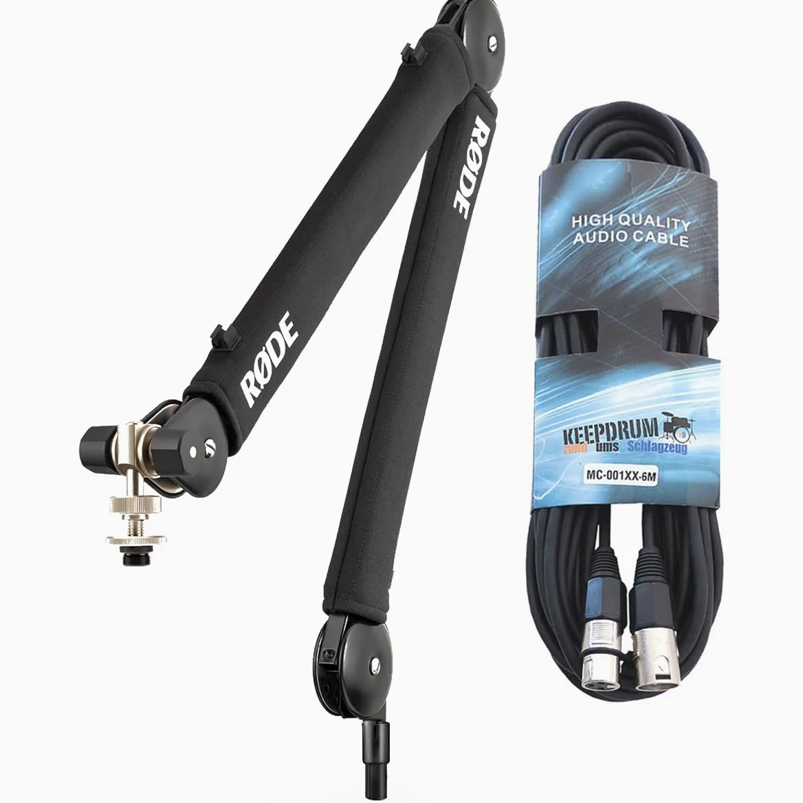 RØDE PSA1+ Plus Black ramię mikrofonowe statyw stołowy czarny + keepdrum kabel XLR