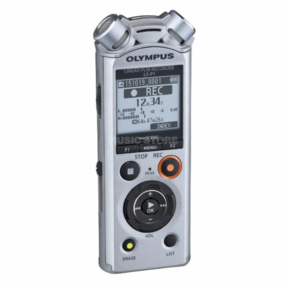 Olympus Ls-P1 Hi-Res Cyfrowy Dyktafon Audio Z Bezpośrednim Mikrofonem Stereo, Bezpośredni Usb, Filtr Low-Cut, Redukcja Szumów, Zoom, Inteligentny Tryb Automatyczny, Balans Głosowy I 4 Gb Pamięci