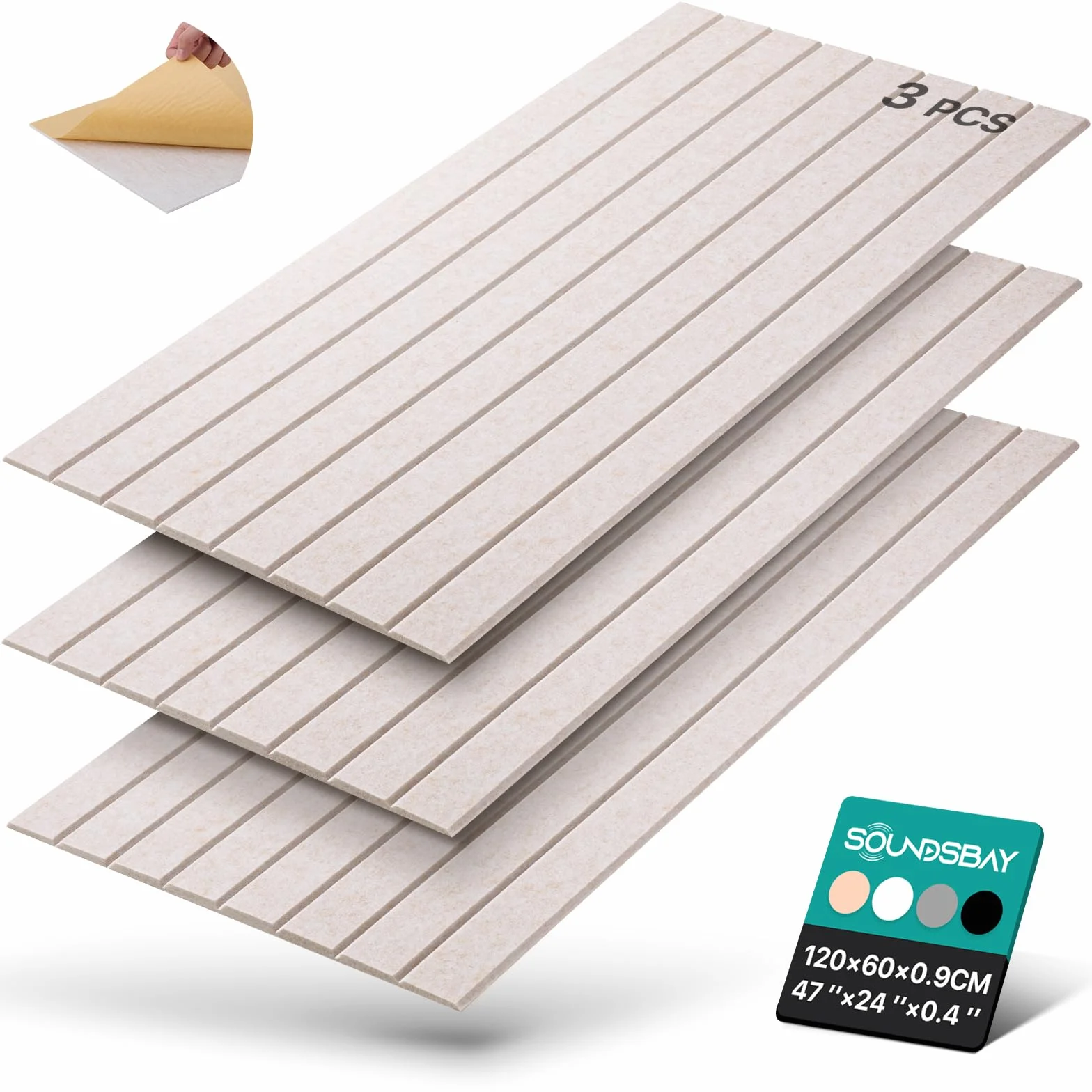 Soundsbay Samoprzylepne płyty akustyczne 12 sztuk 30x30x0,9 cm izolacja akustyczna