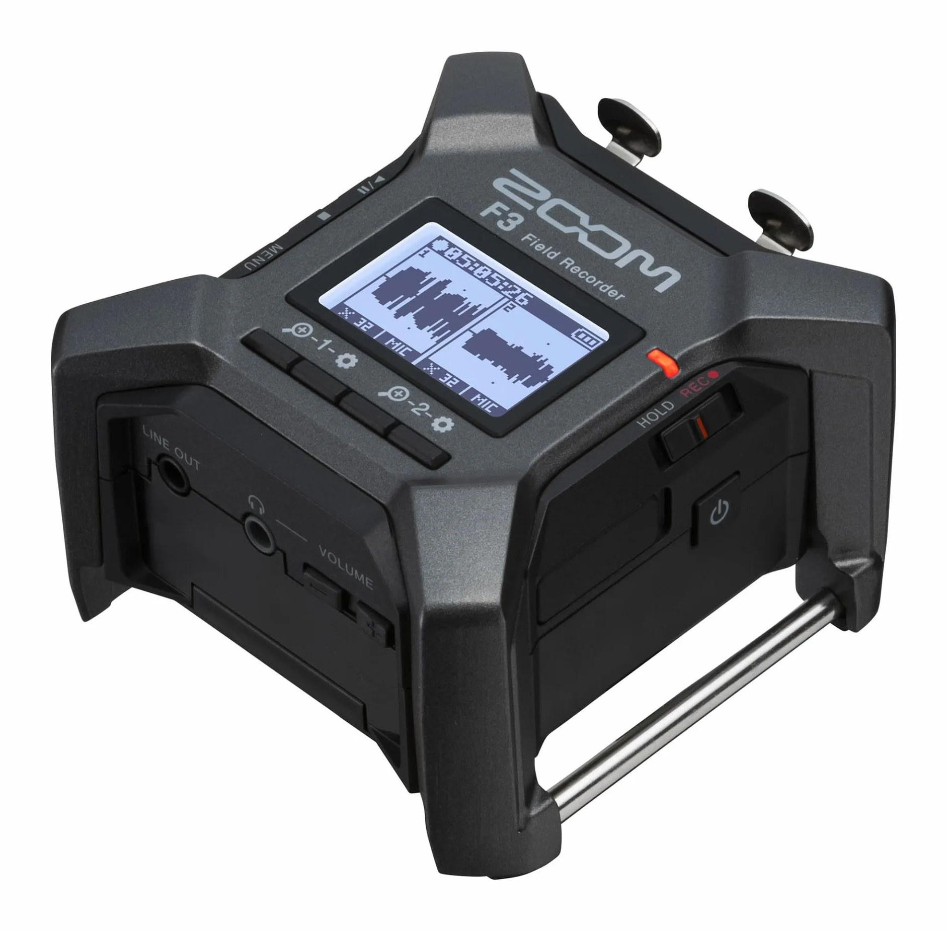 ZOOM F3 Rejestrator terenowy – Kompaktowy 2-ścieżkowy rejestrator audio z nagrywaniem 32-bit float – Do podcastów, wywiadów, nagrań na żywo – Antracyt