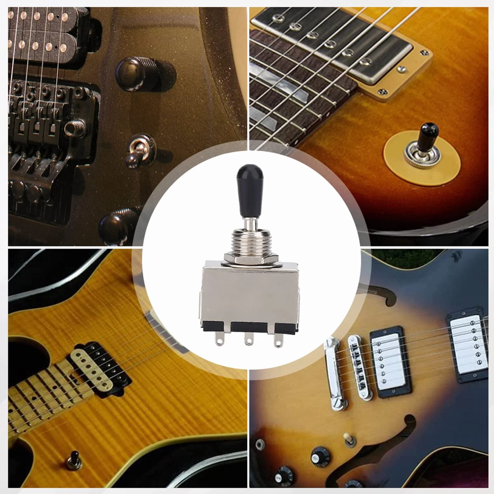 Gitara 3-drożny przełącznik 3-drożny przełącznik, 3-drożny przełącznik do czarnej końcówki część zamienna do gitary elektrycznej w stylu LP części do gitary akustycznej i klasycznej