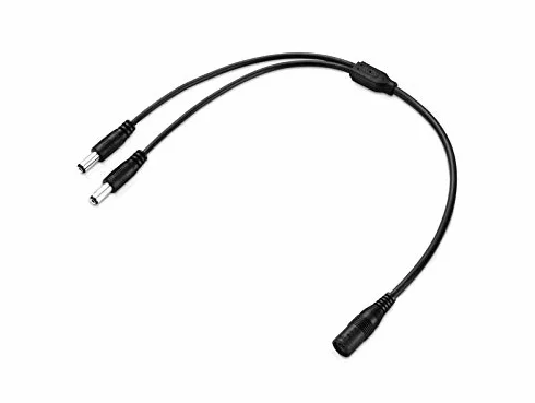 adaptare 93532 niskonapięciowy kabel Y (gniazdo DC na 2 x wtyczka), 5,5 x 2,1 mm, 40 cm, czarny