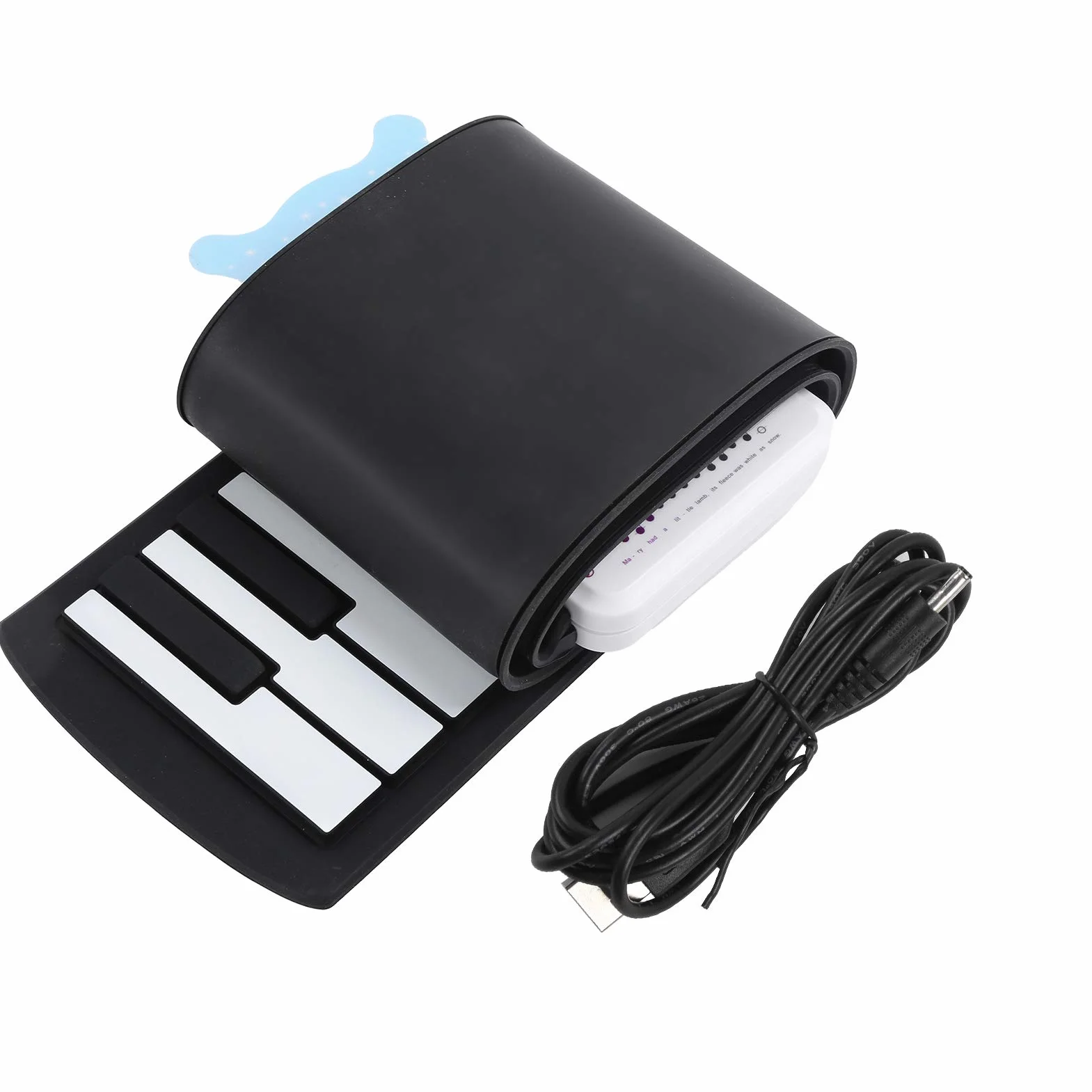 49 Key Hand-Rolled Piano Tragbare wiederaufladbare flexible elektronische Roll-Up-Tastatur mit Klavieraufklebern