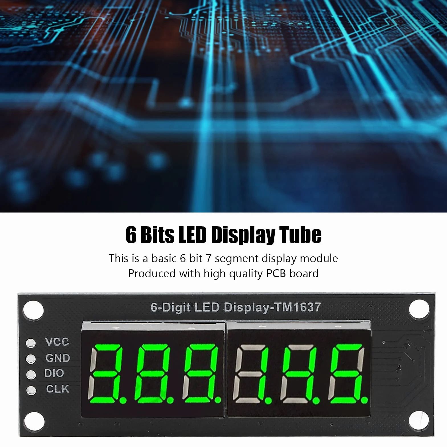 Cyfrowy zegar LED 6-bitowy 7-segmentowy TM1637 Clock Display Tube moduł 5 V