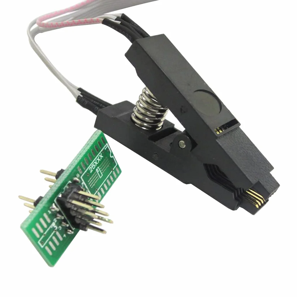 Klips testowy SOIC8 SOP8 do programowania w obwodzie EEPROM 93CXX/25CXX/24CXX + 2 adaptery