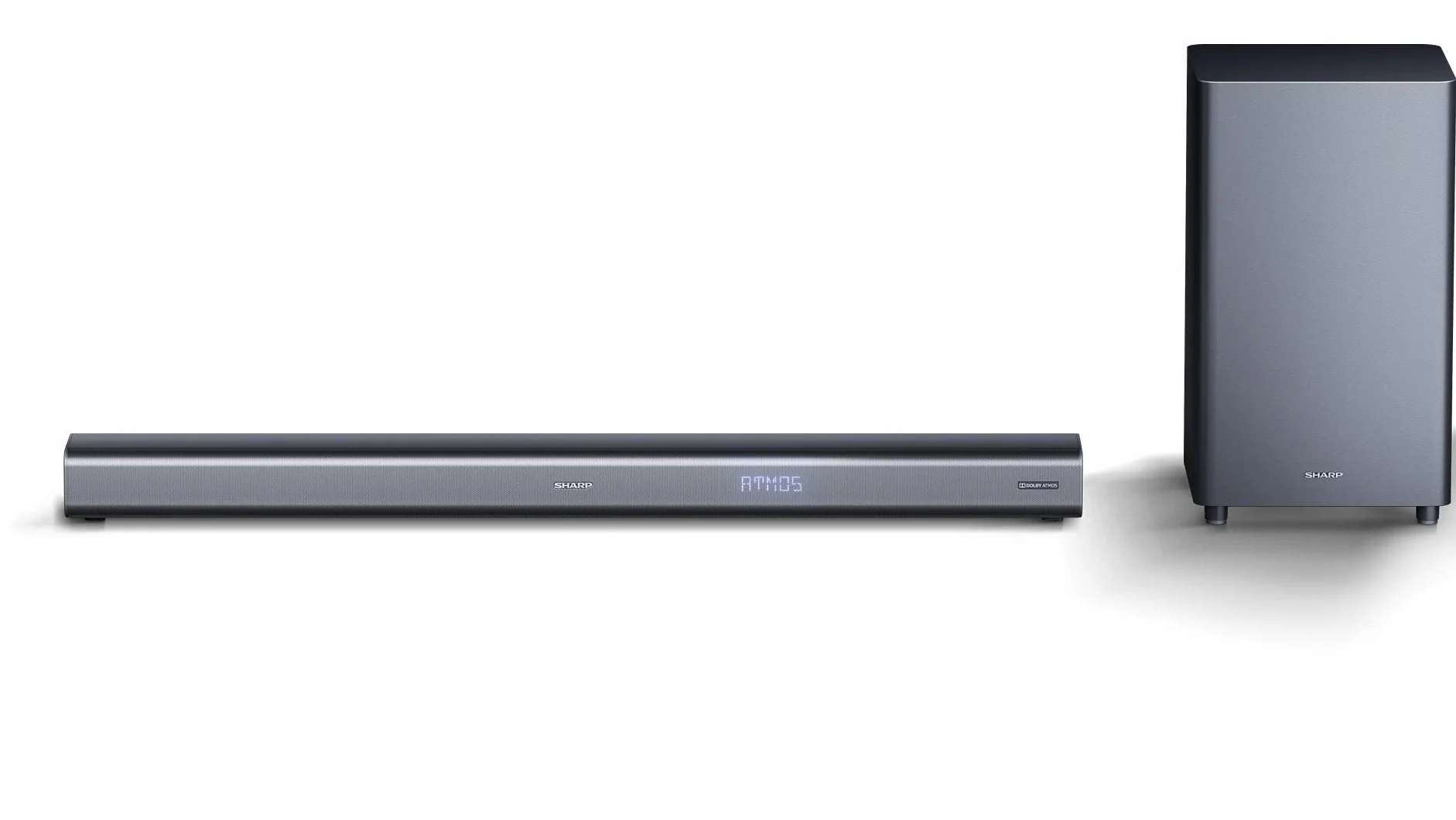 SHARP HT-SBW460, 3.1 Dolby Atmos soundbar z wirtualnym dźwiękiem przestrzennym 3D i bezprzewodowym subwooferem, Bluetooth, 4K, HDMI ARC/CEC, czarny