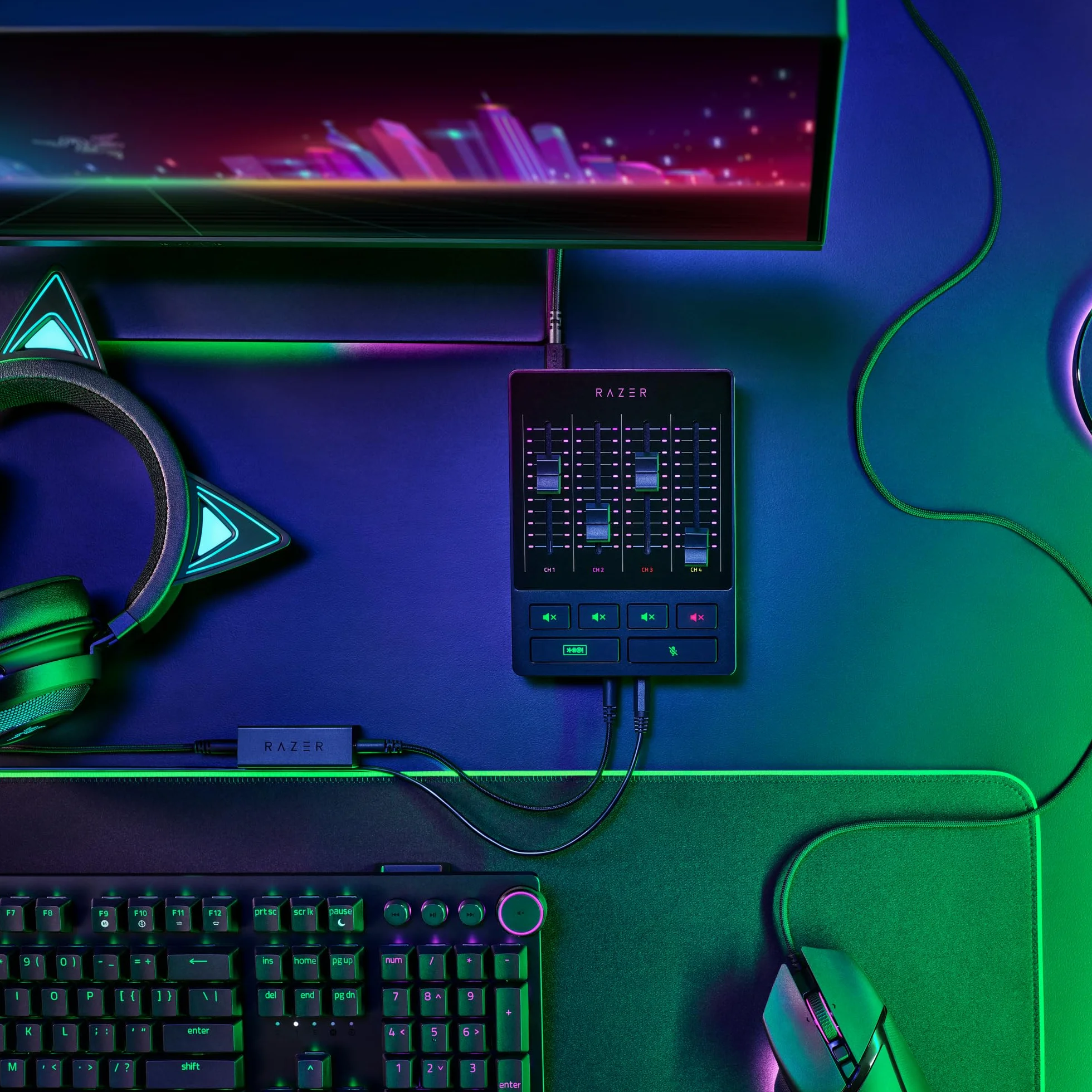 Razer Audio Mixer 4-kanałowy analogowy mikser audio z XLR czarny