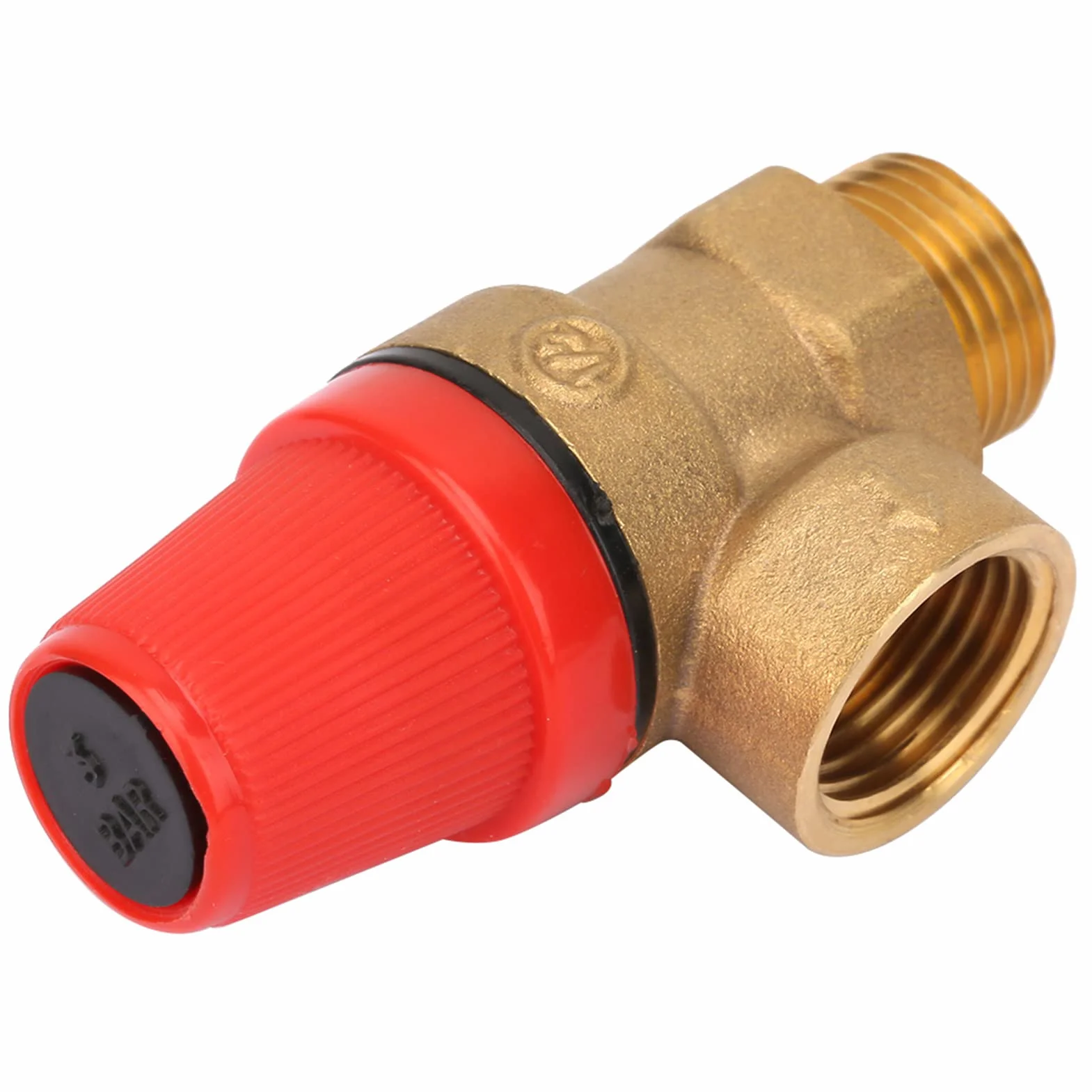 Fafeicy 3 Bar DN15 Premium mosiężny zawór bezpieczeństwa G1/2" sprężyna gwintowana do pieca wiszącego zaworu bezpieczeństwa zawór ograniczający ciśnienie (3 bar DN15), inne akcesoria do zaworów