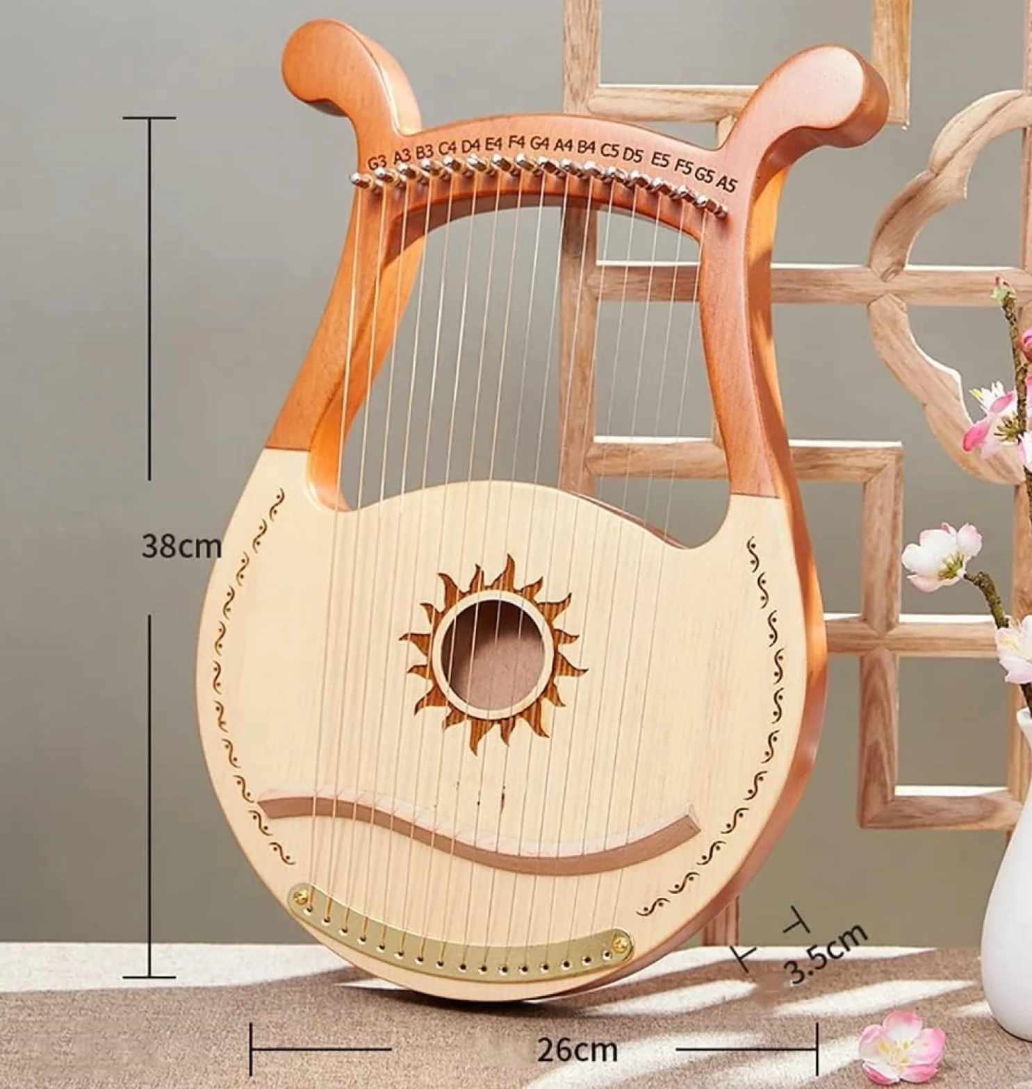 19-strunowa lira mahoń harfa przenośny instrument muzyczny klucz do strojenia dla początkujących kosmos lotos dzika gęś łatwy do nauczenia się