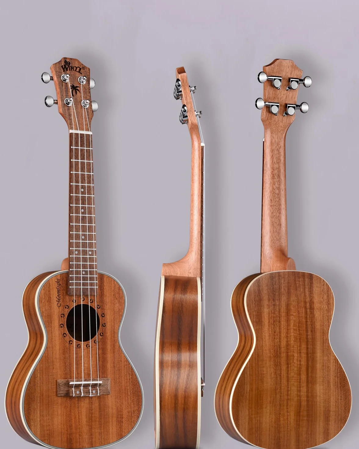 Winzz Ukulele Koncert 23-calowy KOA Zestaw dla początkujących i profesjonalistów Naturalny matowy