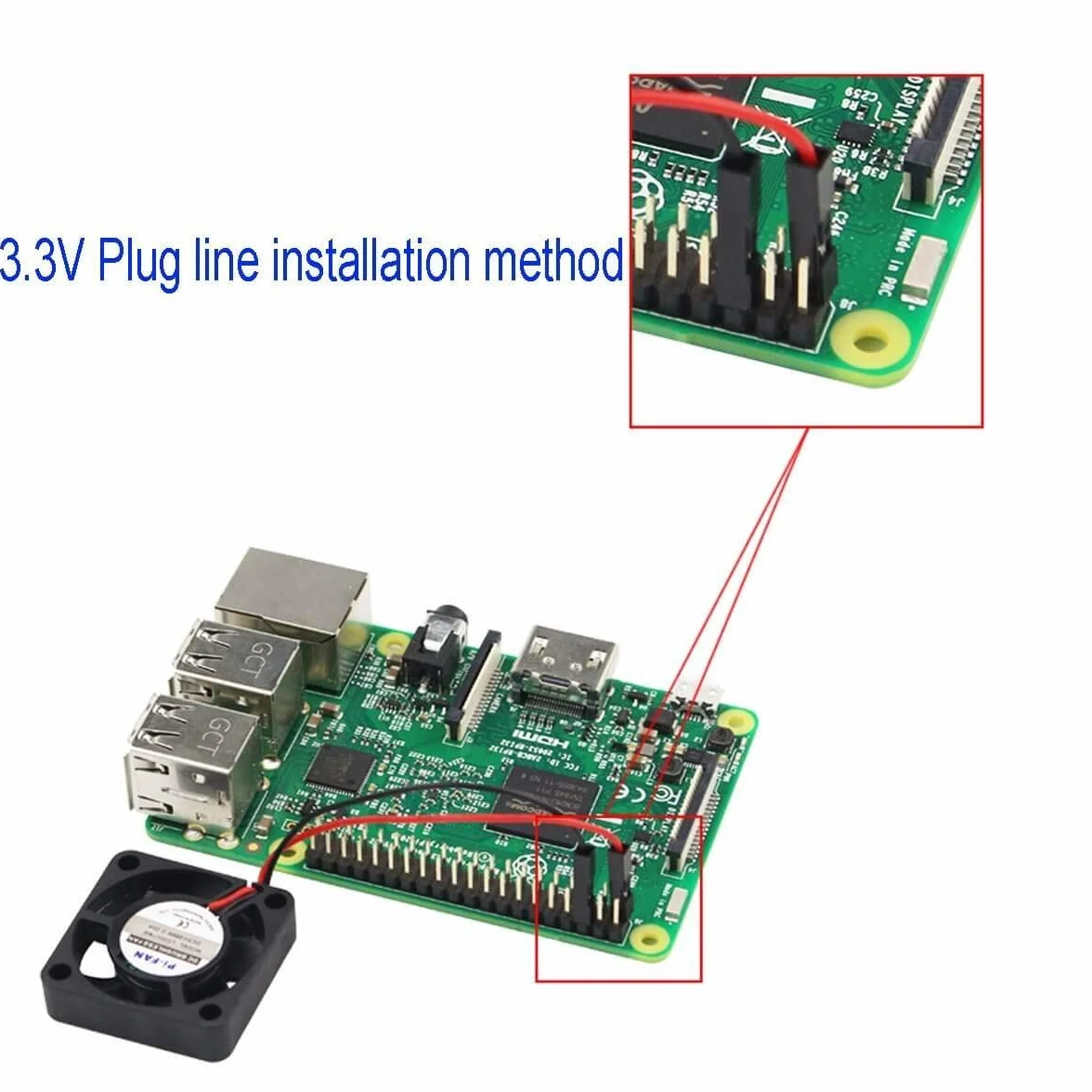 MakerHawk Raspberry Pi DC bezszczotkowy wentylator radiator 3,3 V 5 V do Raspberry Pi 2B / 3B + / 4B i Pi Zero/Zero W lub innego projektu robota