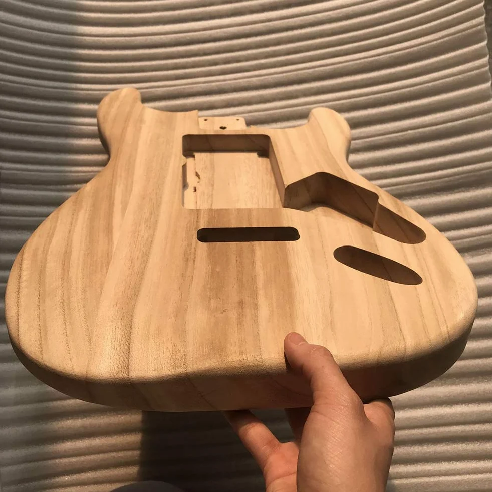 polerowany drewniany do gitary elektrycznej, gitara z drewnianym korpusem, niedokończony korpus gitary basowej, wymiana korpusu