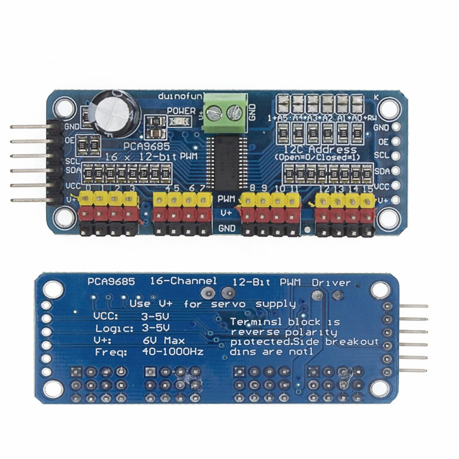 4 szt. PCA9685 PWM sterownik silnika 16-kanałowy, 12-bitowy moduł PWM IIC, rozszerzalny moduł sterownika 16-portowego do robota PWM
