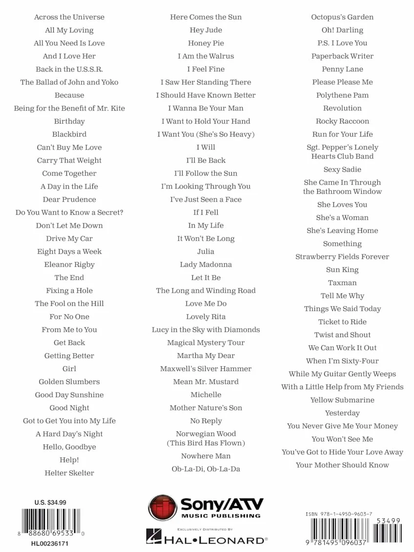 The beatles sheet music collection - piano, voix & guitare - 105 titres & 440 pages