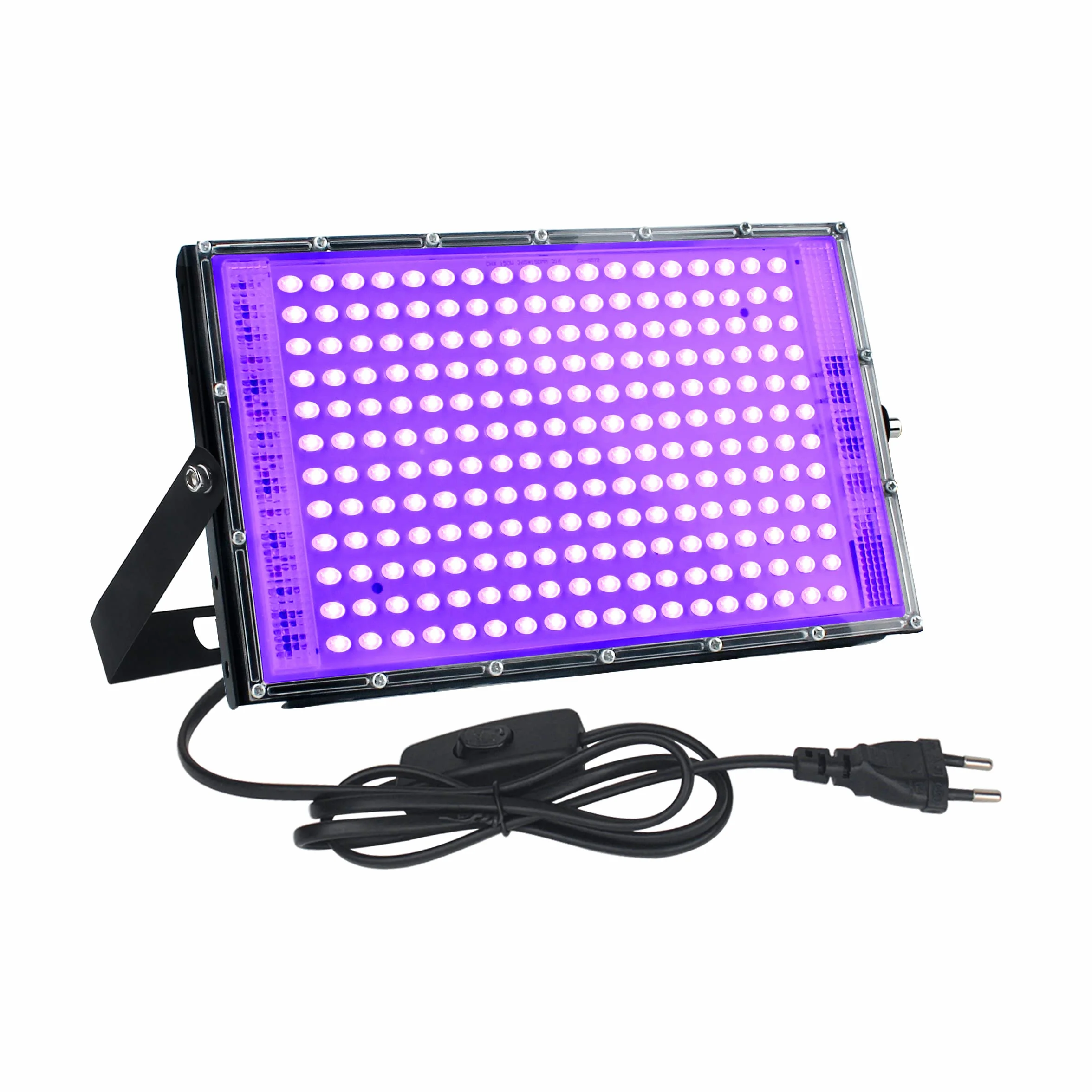 Reflektory czarne światło 150 W, lampa UV czarna z wyłącznikiem, 395-400 nm, wodoodporność IP65 reflektor UV imprezowy reflektor na bar akwarium Halloween kolory neonowe efekty fluorescencyjne