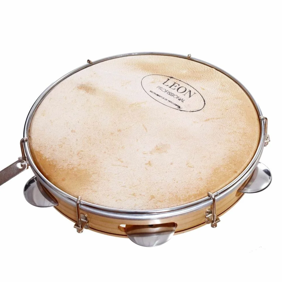 Capoeira Pandeiro skórzany tamburyn 10" drewniany instrument muzyczny Samba Brasil