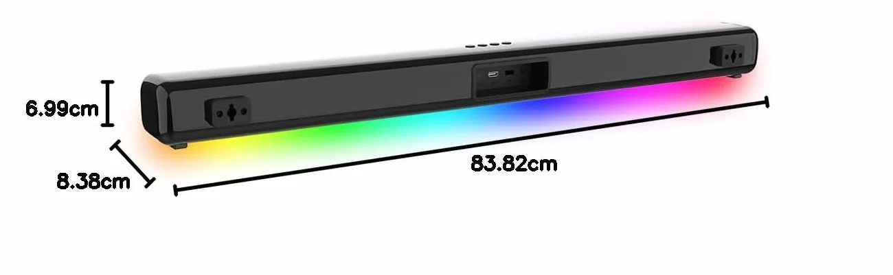 Vocal-Star Soundbar do karaoke system 250w, 2 bezprzewodowe mikrofony UHF, uchwyt ścienny, 9 efektów świetlnych RGBW, pilot zdalnego sterowania, HDMI ARC, BT, AUX, optyczny