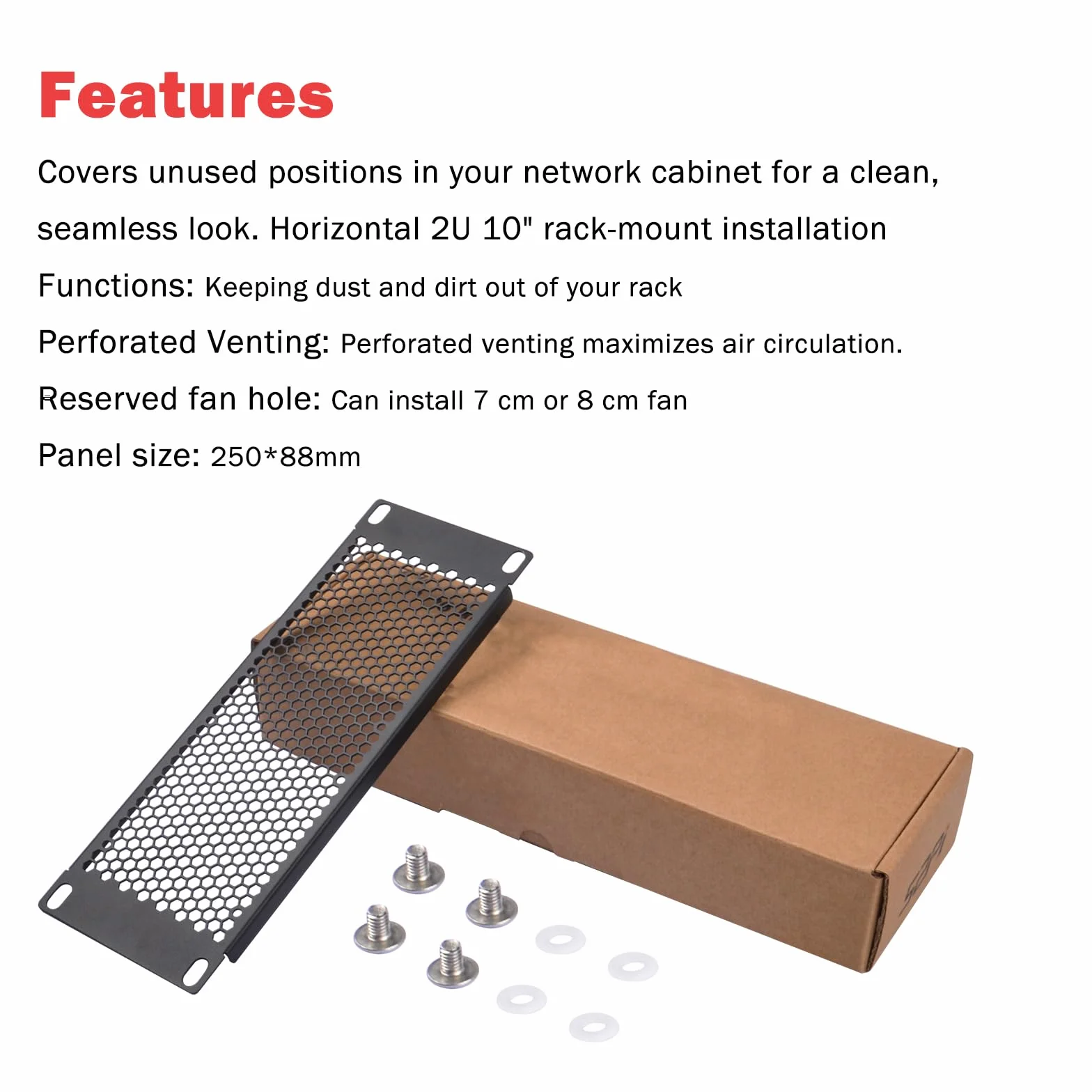 GeeekPi Uchwyt wentylowany 2U do stelaża serwerowego DeskPi RackMate T1/T0/T2 25,4 cm