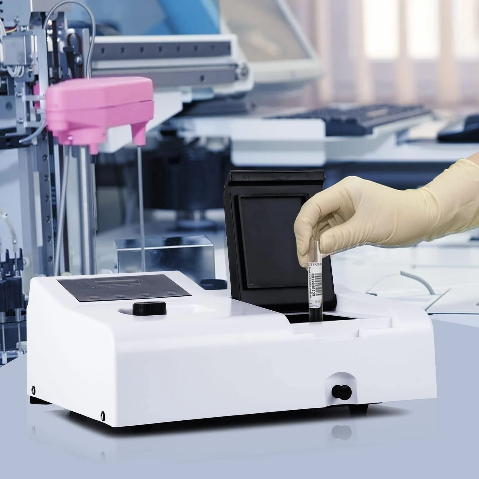 Przenośny spektrofotometr 721, cyfrowy spektrofotometr laboratoryjny widzialny LDC 350-1020 nm, lampa wolframowa 6 nm spektrometr do laboratoryjnego sprzętu analitycznego