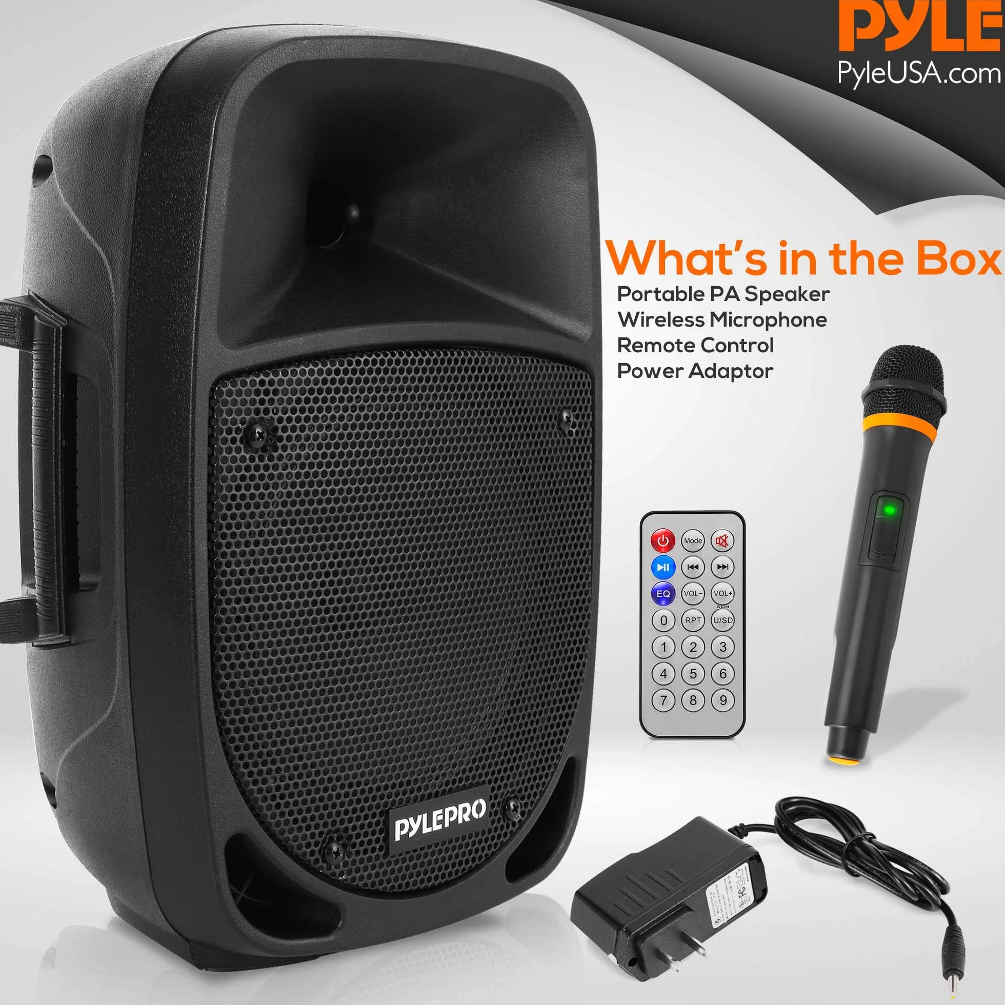 Pyle PSBT85A przenośny zestaw PA akumulator niskotonowy 8" (20 cm) USB MP3 Bluetooth 1 x mikrofon radiowy 800 W