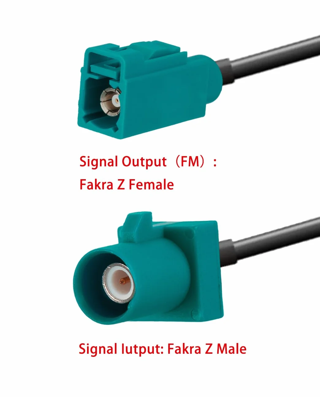 Vecys FM/AM DAB DAB+ Antena Samochodowa Wzmacniacz Sygnału Fakra Z Adapter Męski do żeńskiego 12V Digital Radio Antena Splitter Antena Wzmacniacz dla Audio Stereo Digital Car Radio